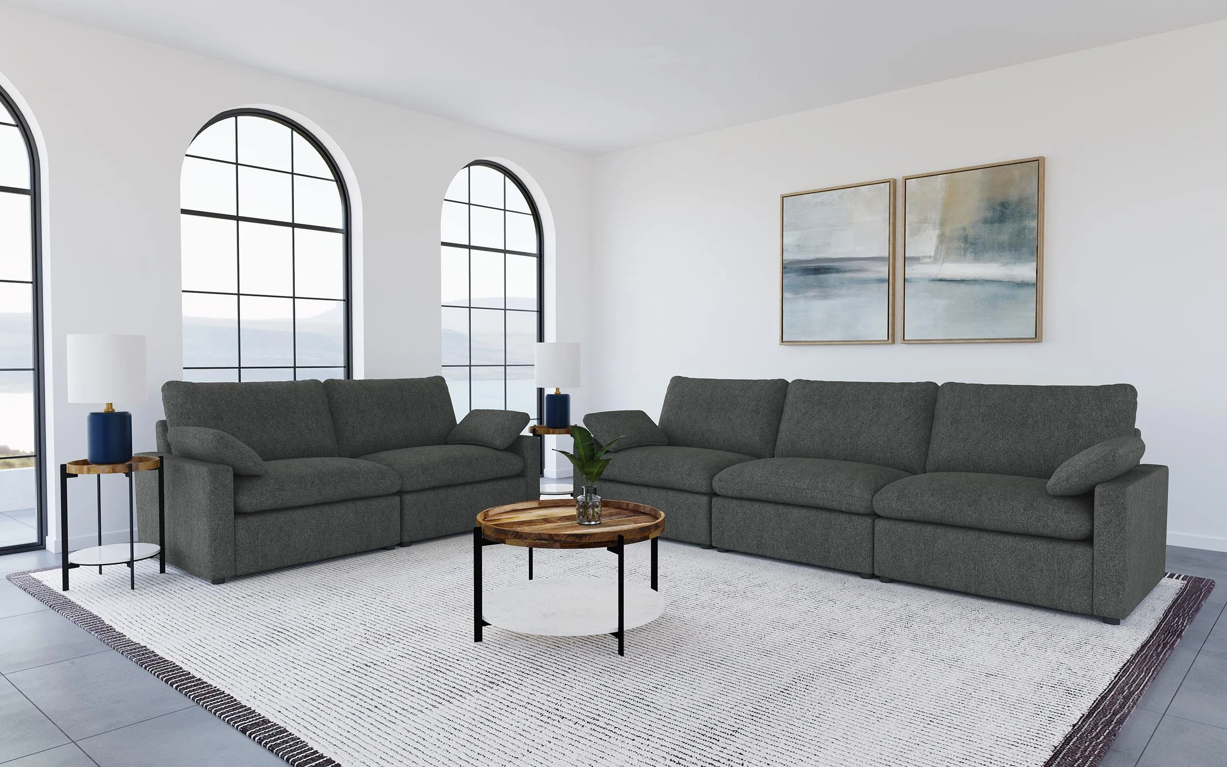 Collins Dark Gray Modular Power Reclining Loveseat - Image 13