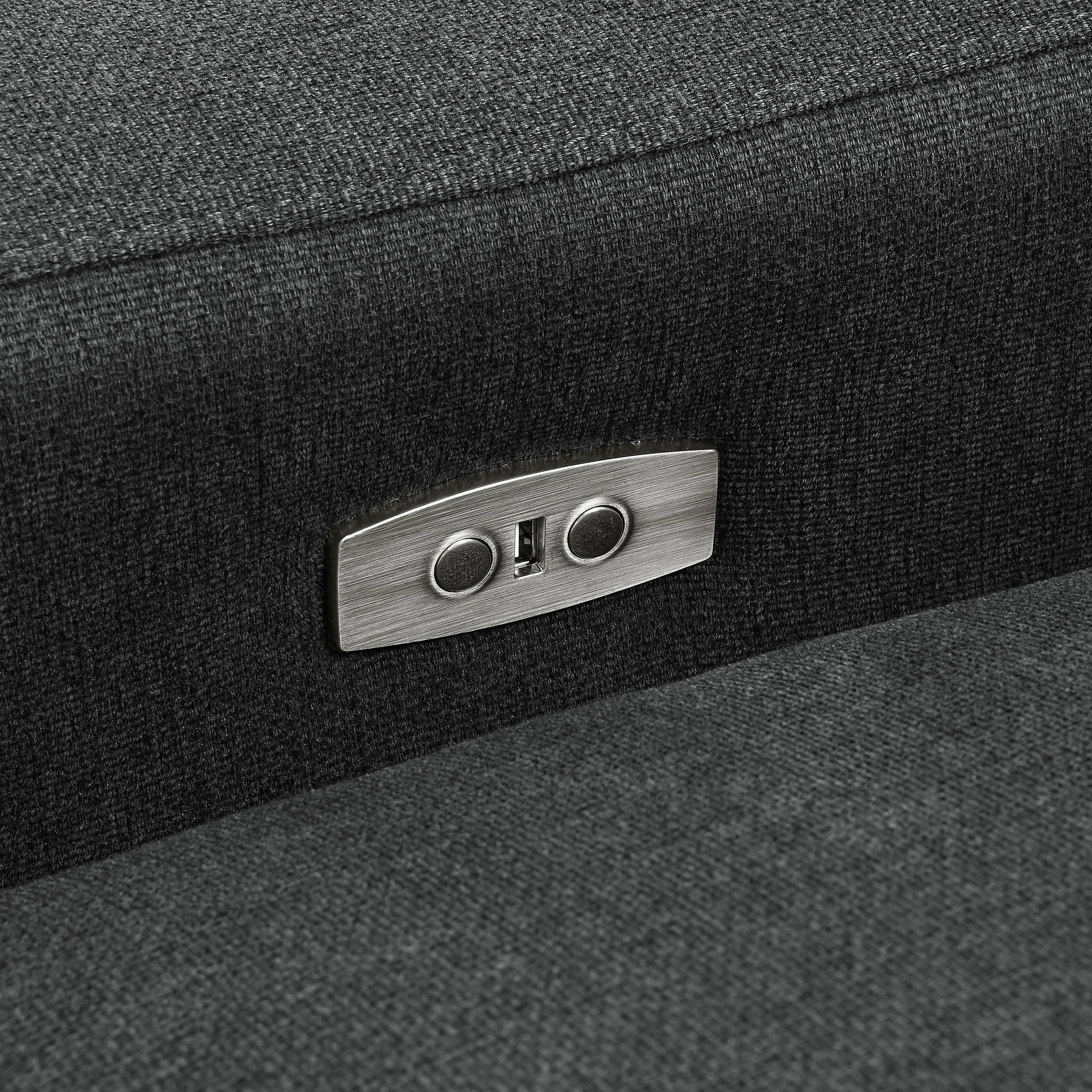 Collins Dark Gray Modular Power Reclining Loveseat - Image 8