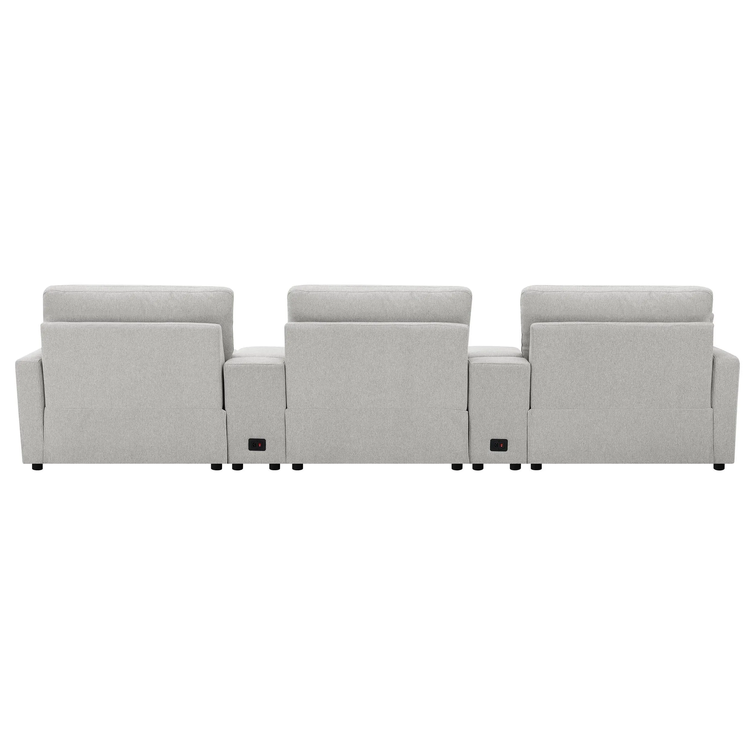 Collins Gray 5-Piece Power Reclining Home Theater Seating - Image 5