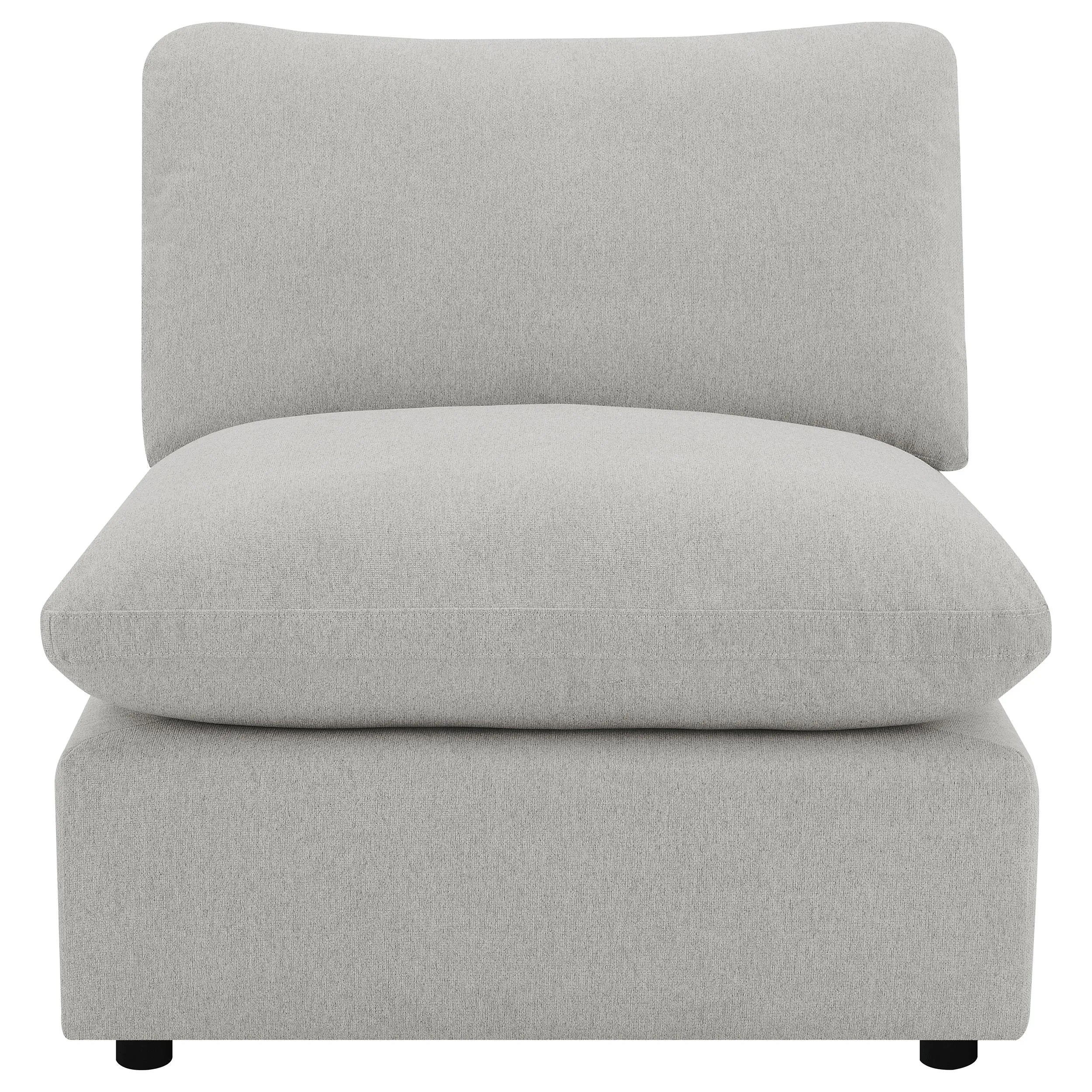 Collins Grey Upholstered Armless Chair - Image 2
