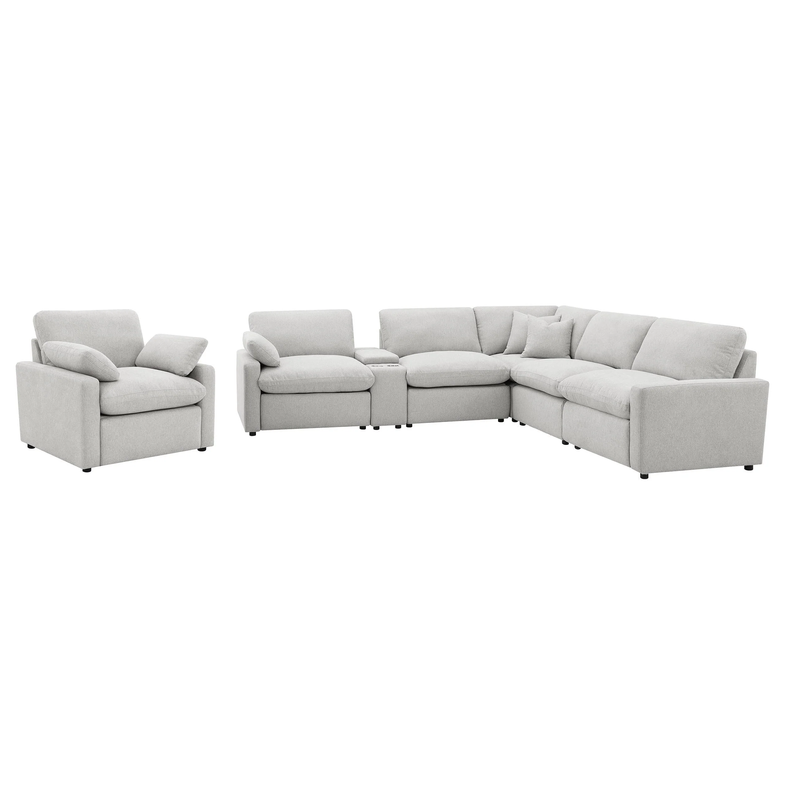 Collins Grey Upholstered Power Recliner Chair - Image 11