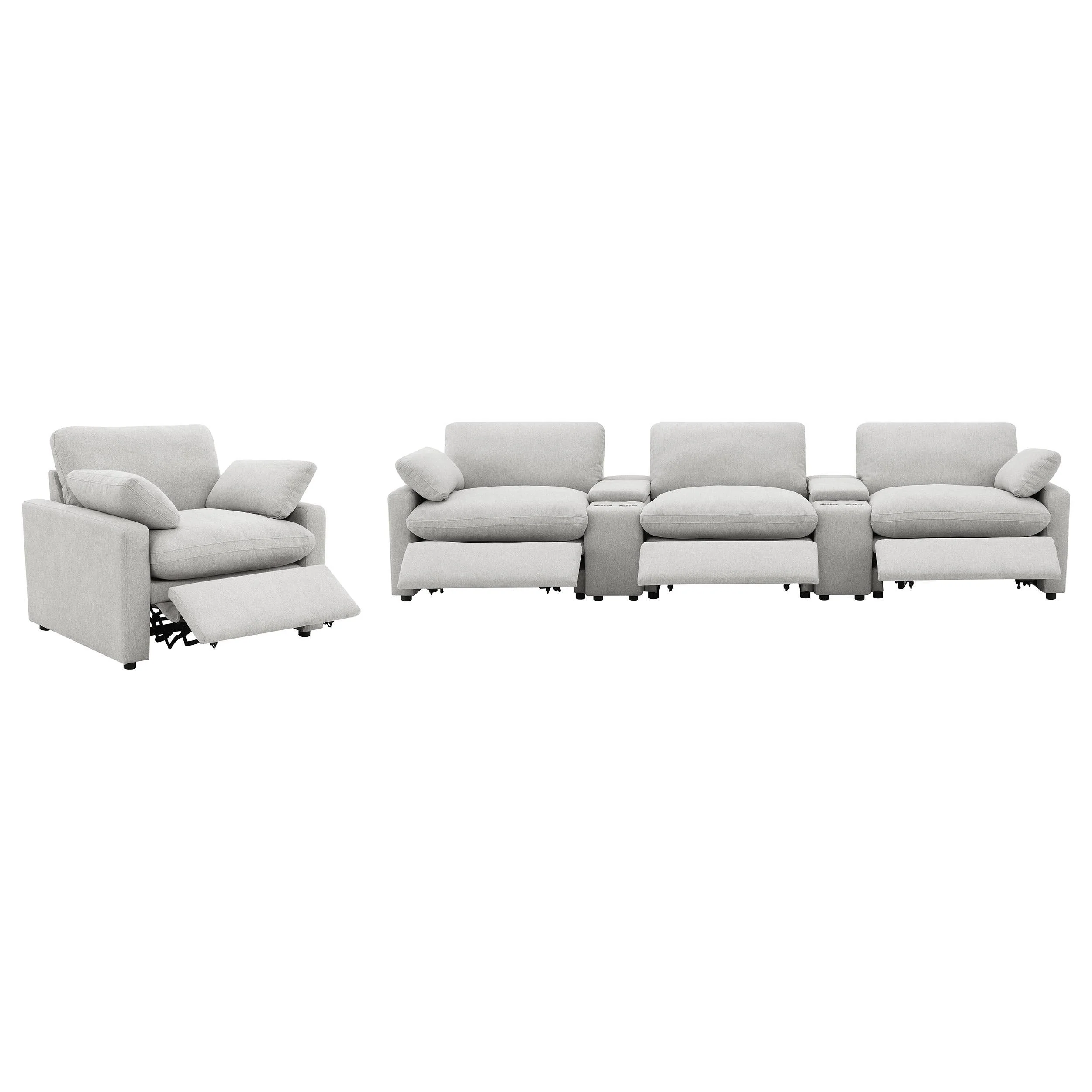 Collins Grey Upholstered Power Recliner Chair - Image 14