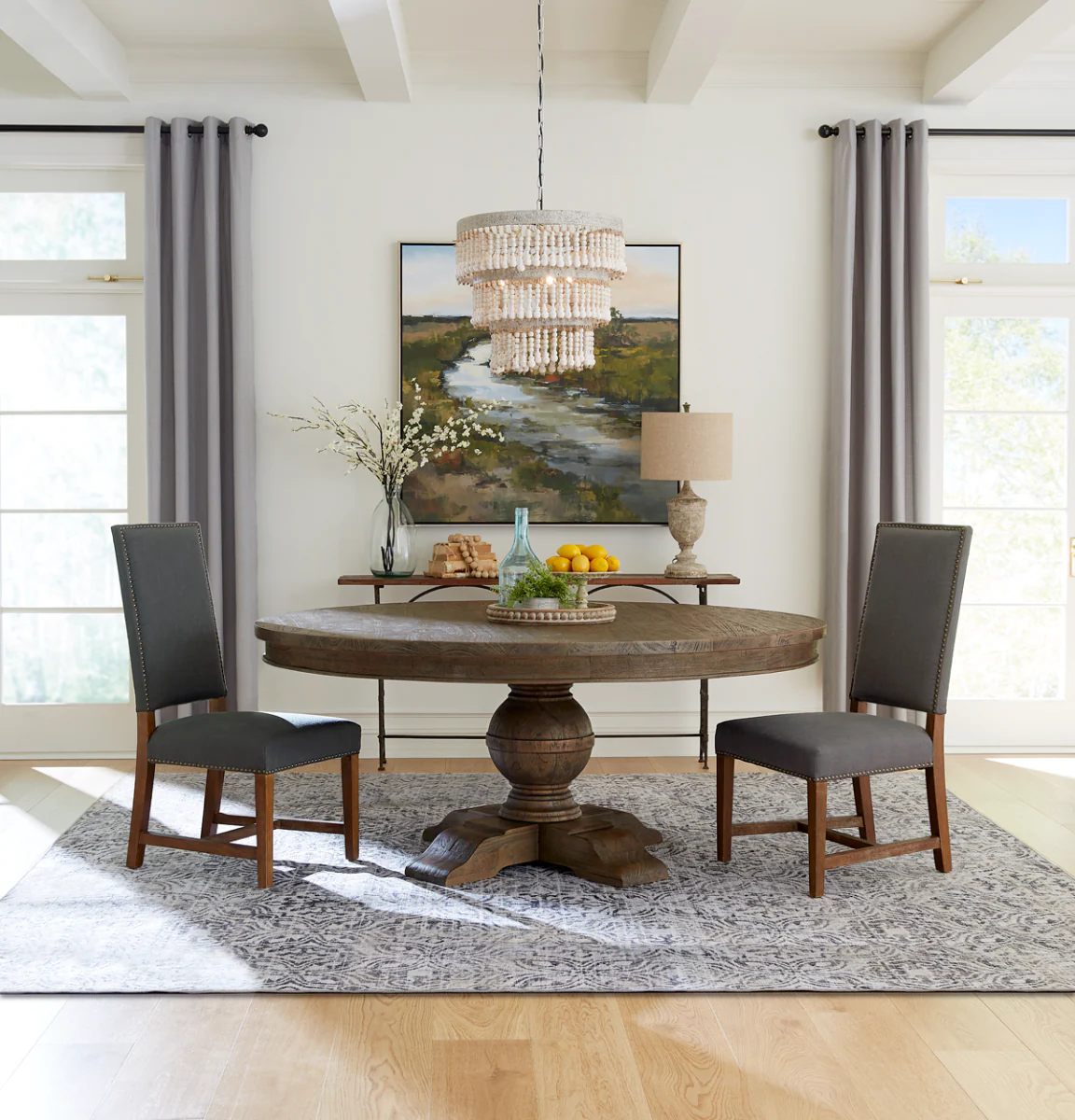 Colonial Plantation 48" Round Dining Table in Weathered Teak - Image 5