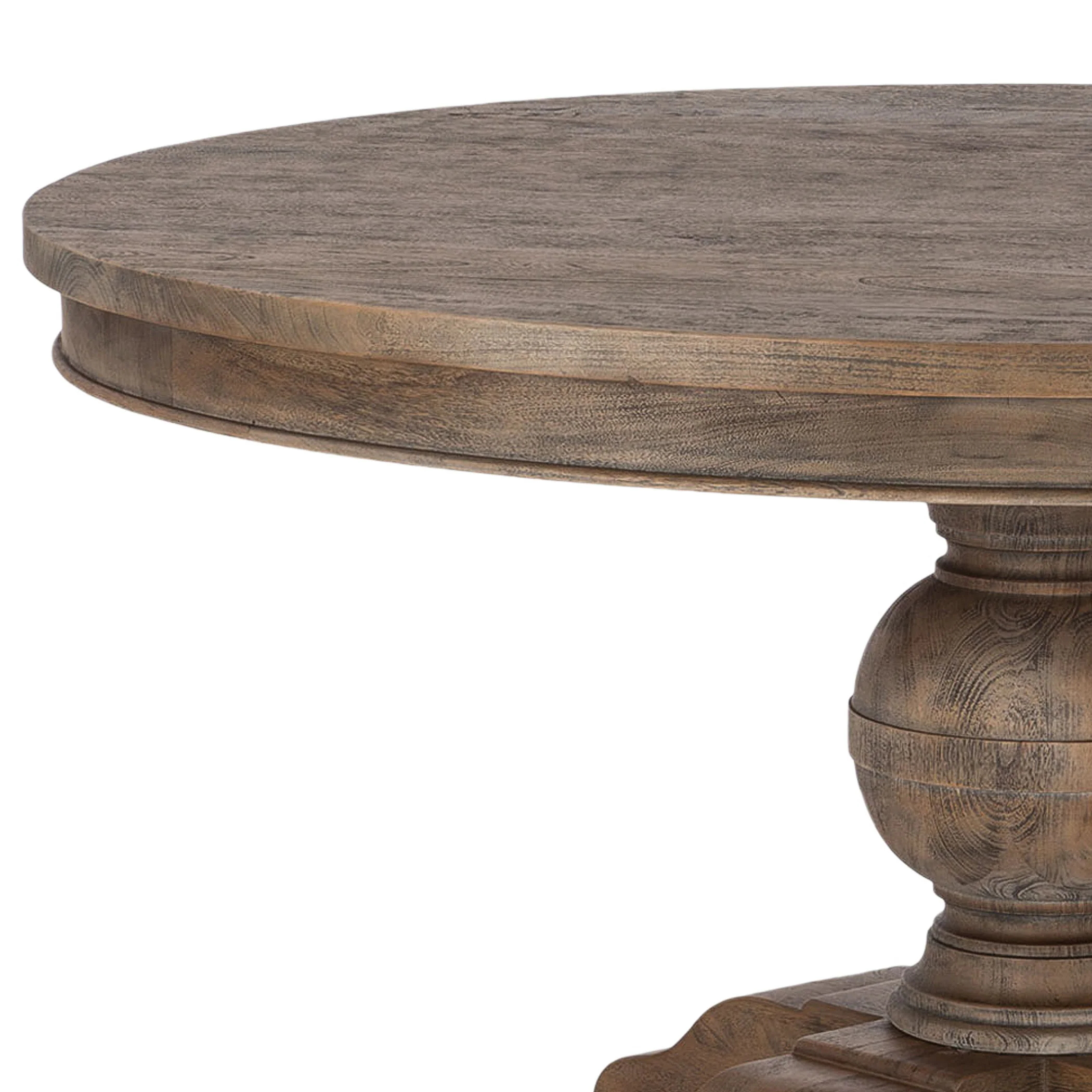 Colonial Plantation 60" Round Dining Table in Weathered Teak - Image 2