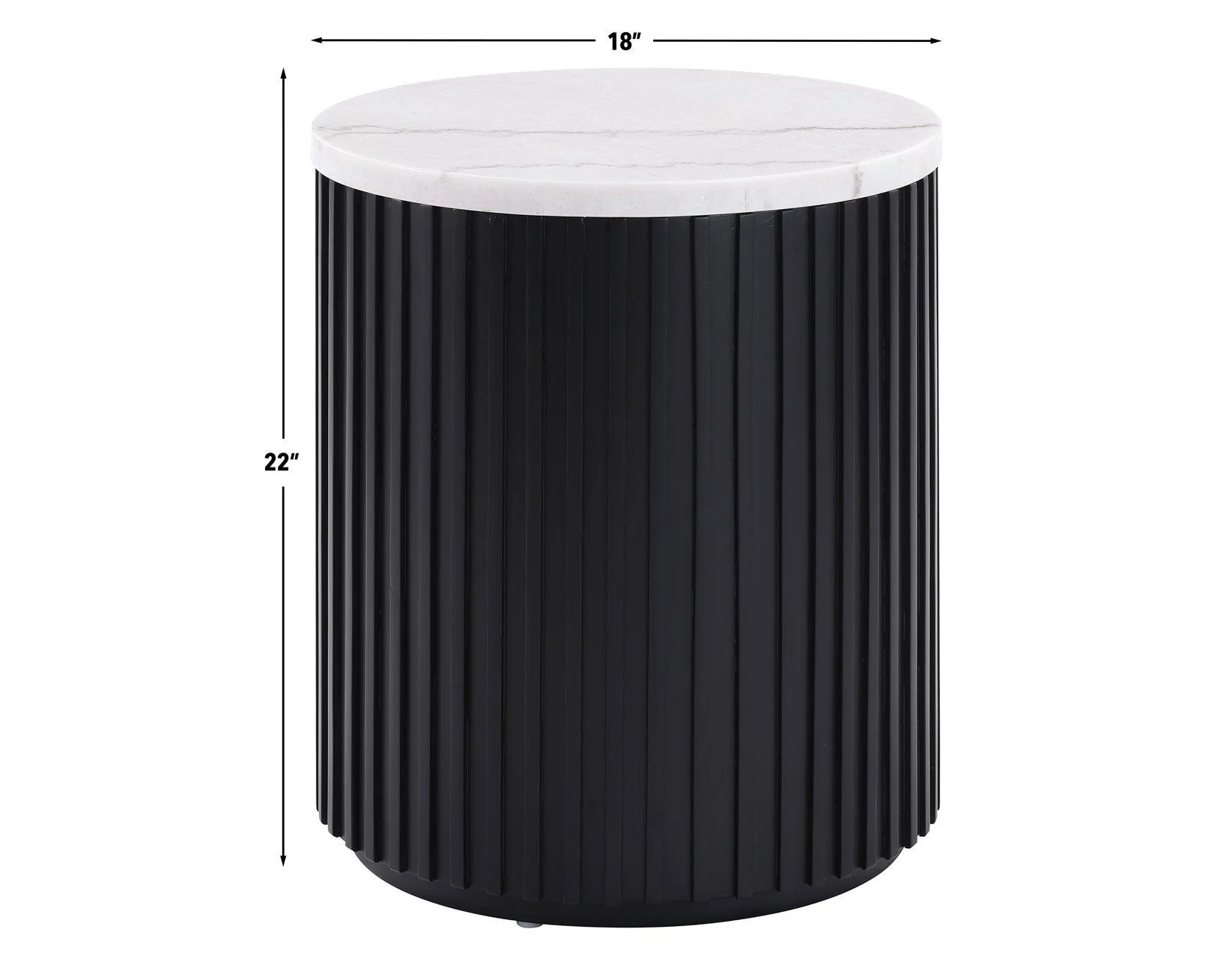 Colvin 3-Piece White Marble Top Table Set, Black Finish - Image 11