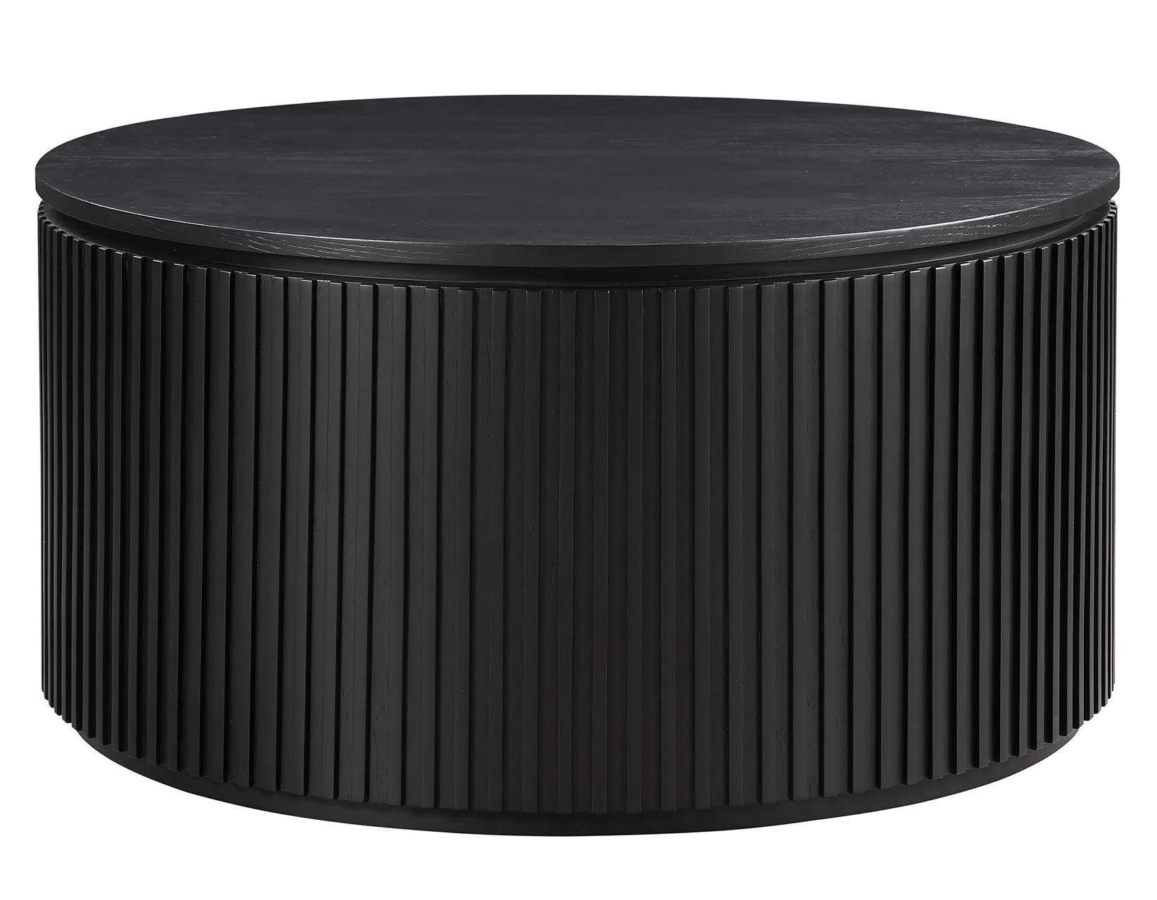 Colvin 36″ Round Castered Coffee Table, Black Finish - Image 2