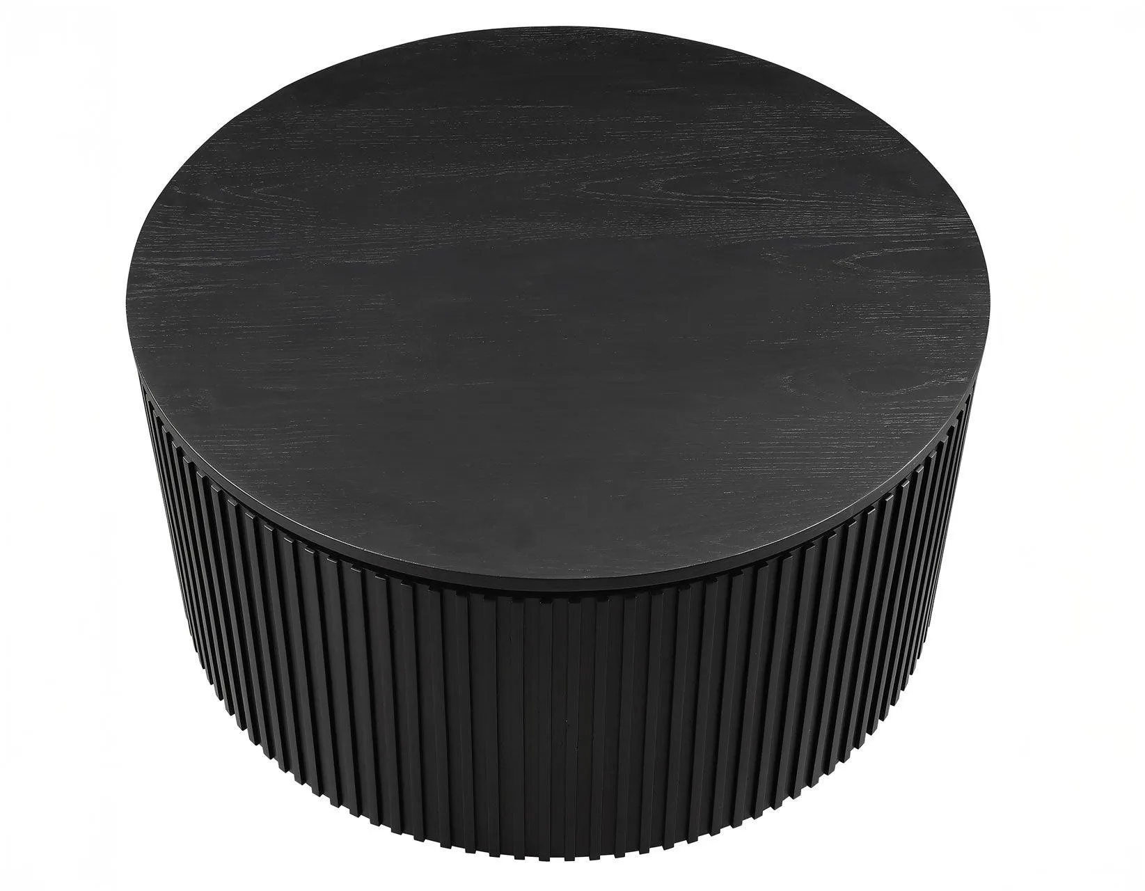 Colvin 36″ Round Castered Coffee Table, Black Finish - Image 6