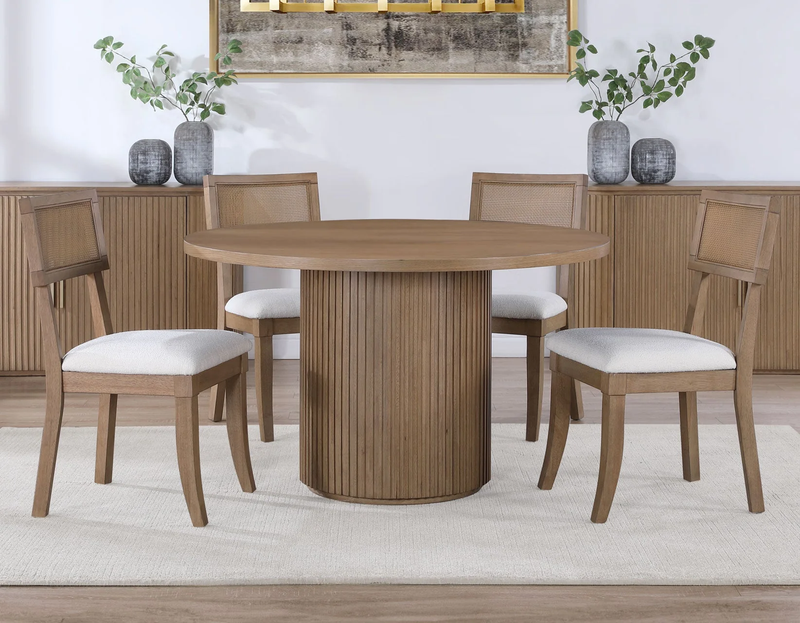 Colvin Toffee Brown Round Dining Room Set