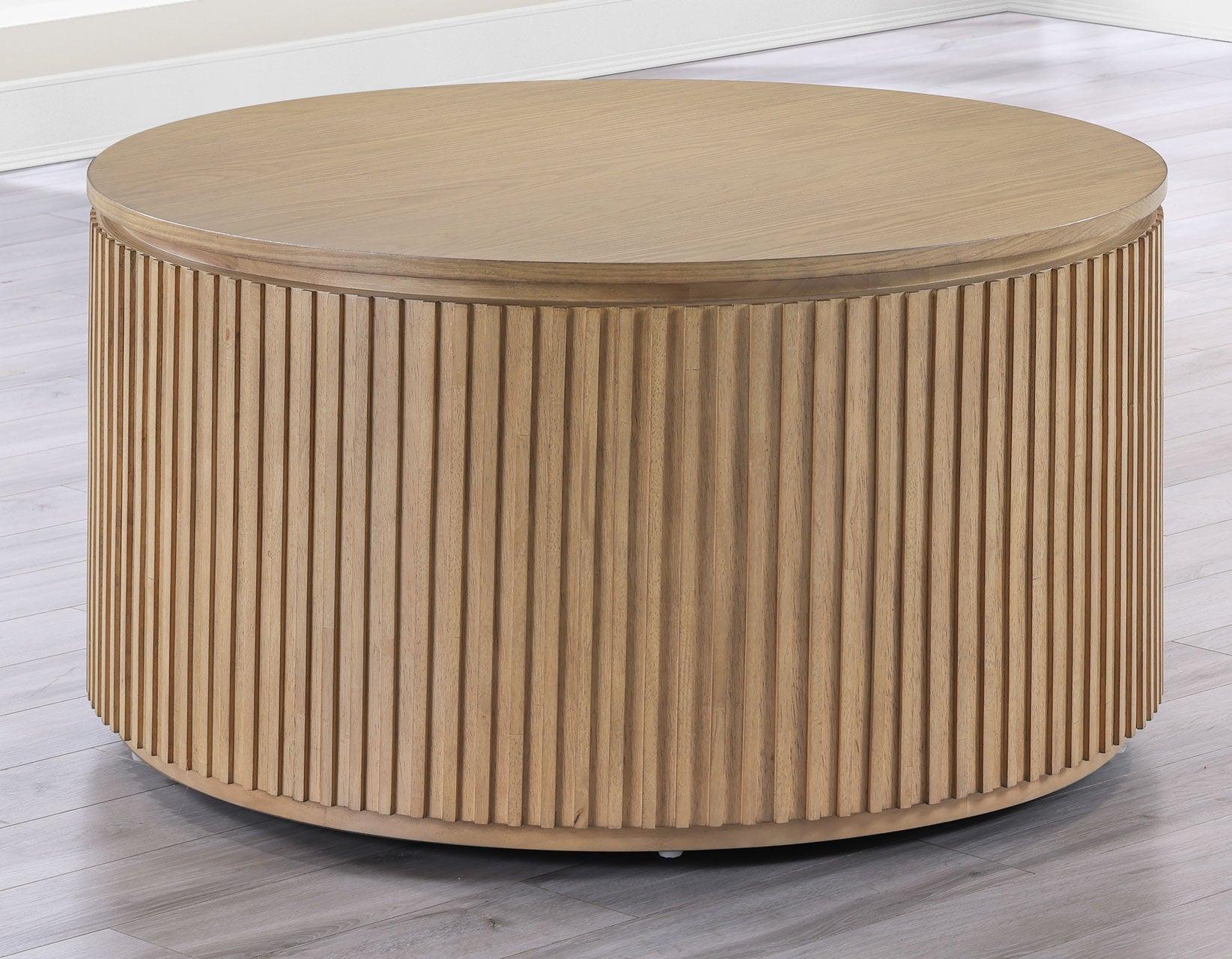 Colvin Toffee Finish 36″ Round Castered Coffee Table