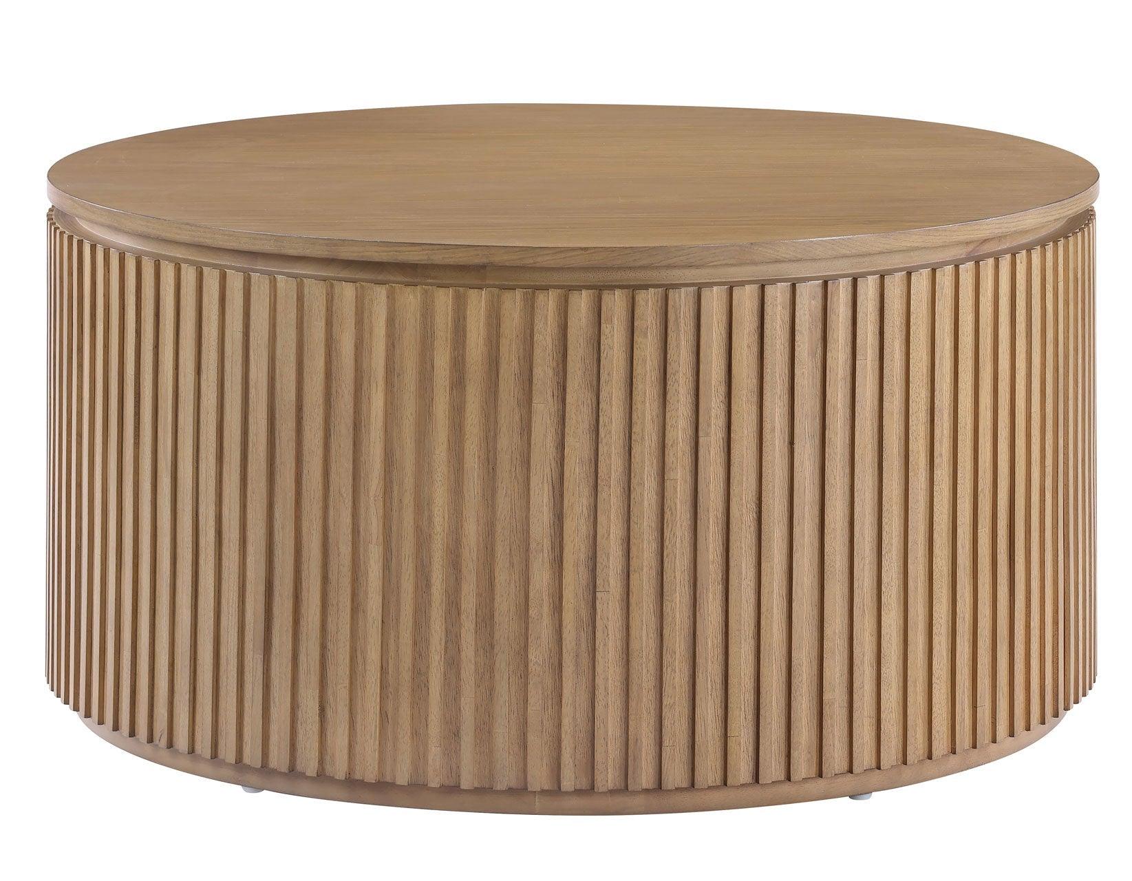 Colvin Toffee Finish 36″ Round Castered Coffee Table - Image 2