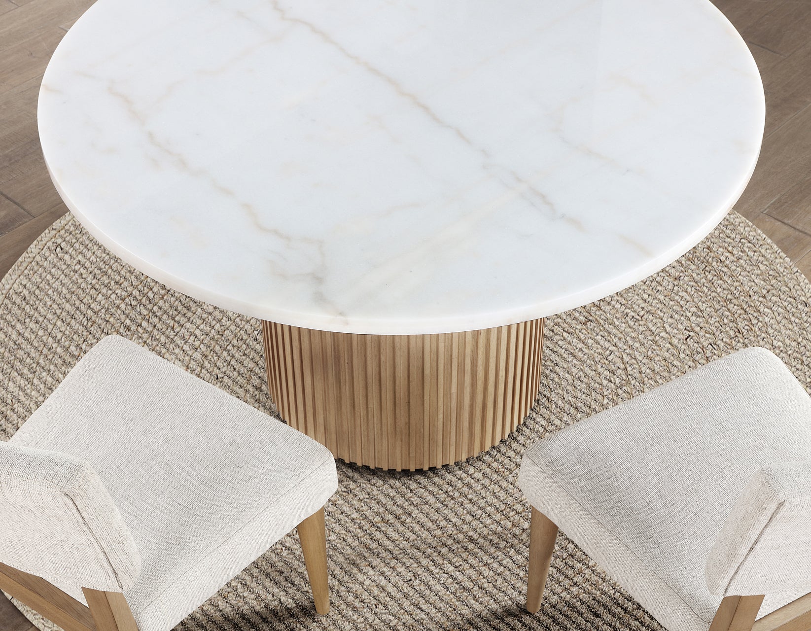 Colvin Toffee/White Round Marble Top Dining Room Set - Image 5