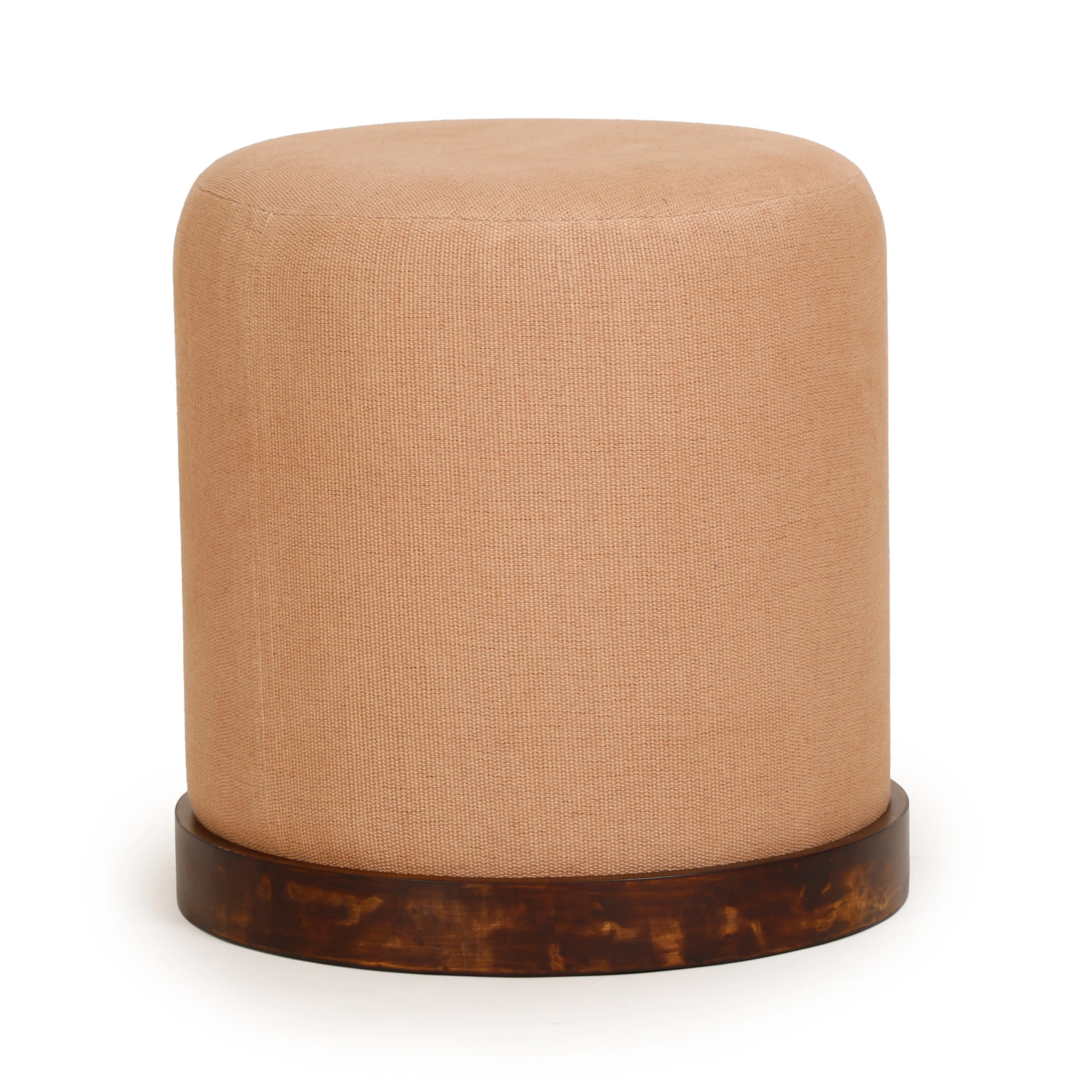 Como Burl and Cotton Jute Contract-Grade Accent Stool - Image 2