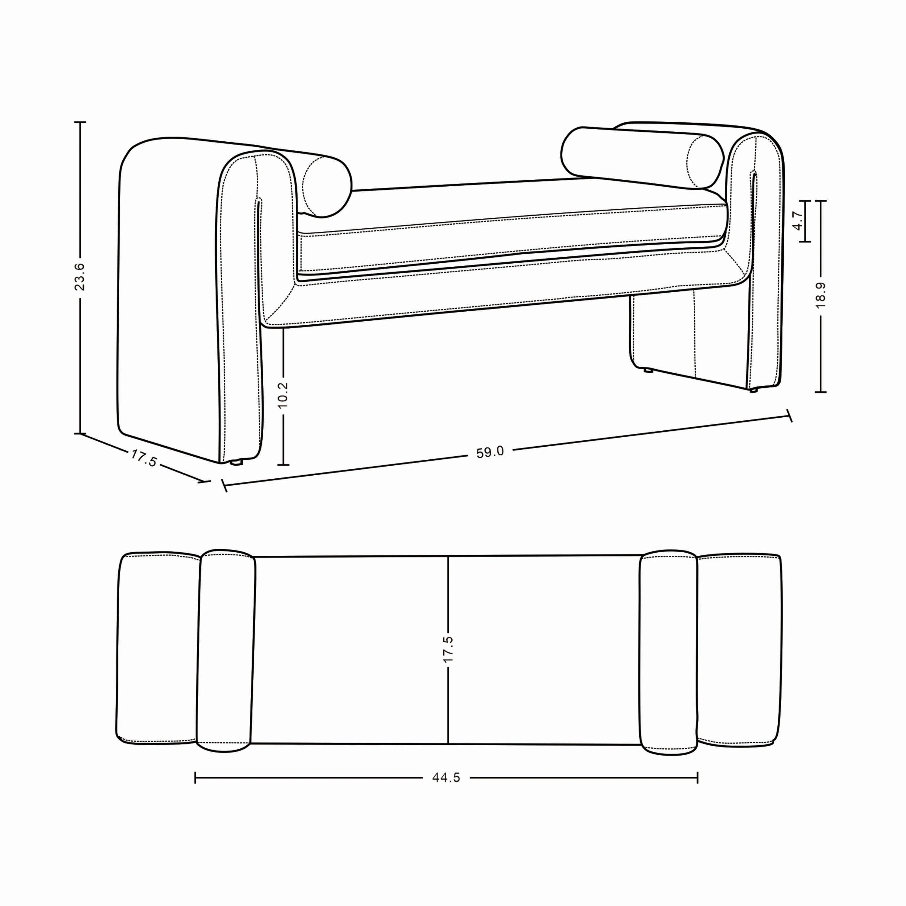 Concord Bench in Ivory - Image 3