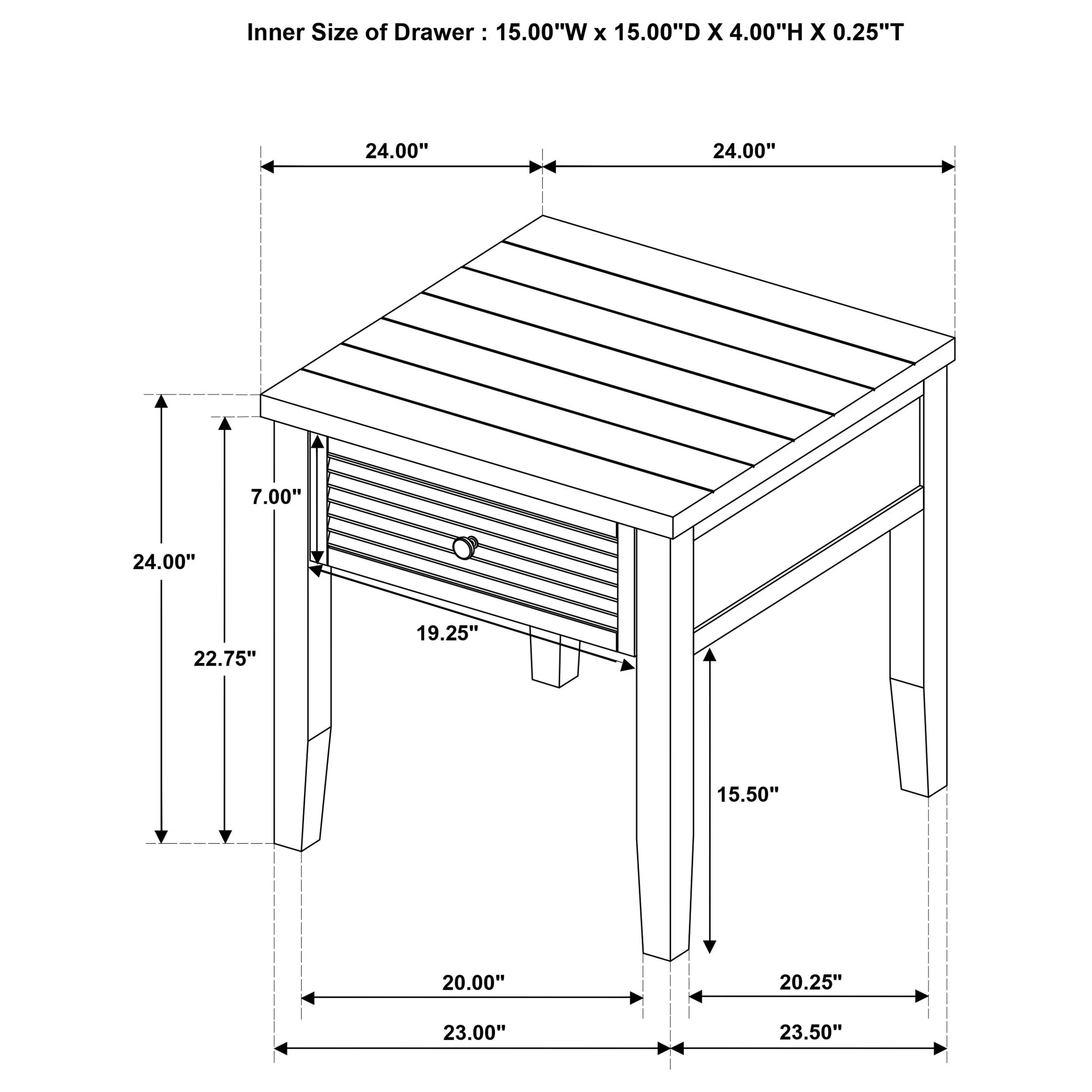 Concord Distressed Java 1-Drawer Square End Table - Image 10