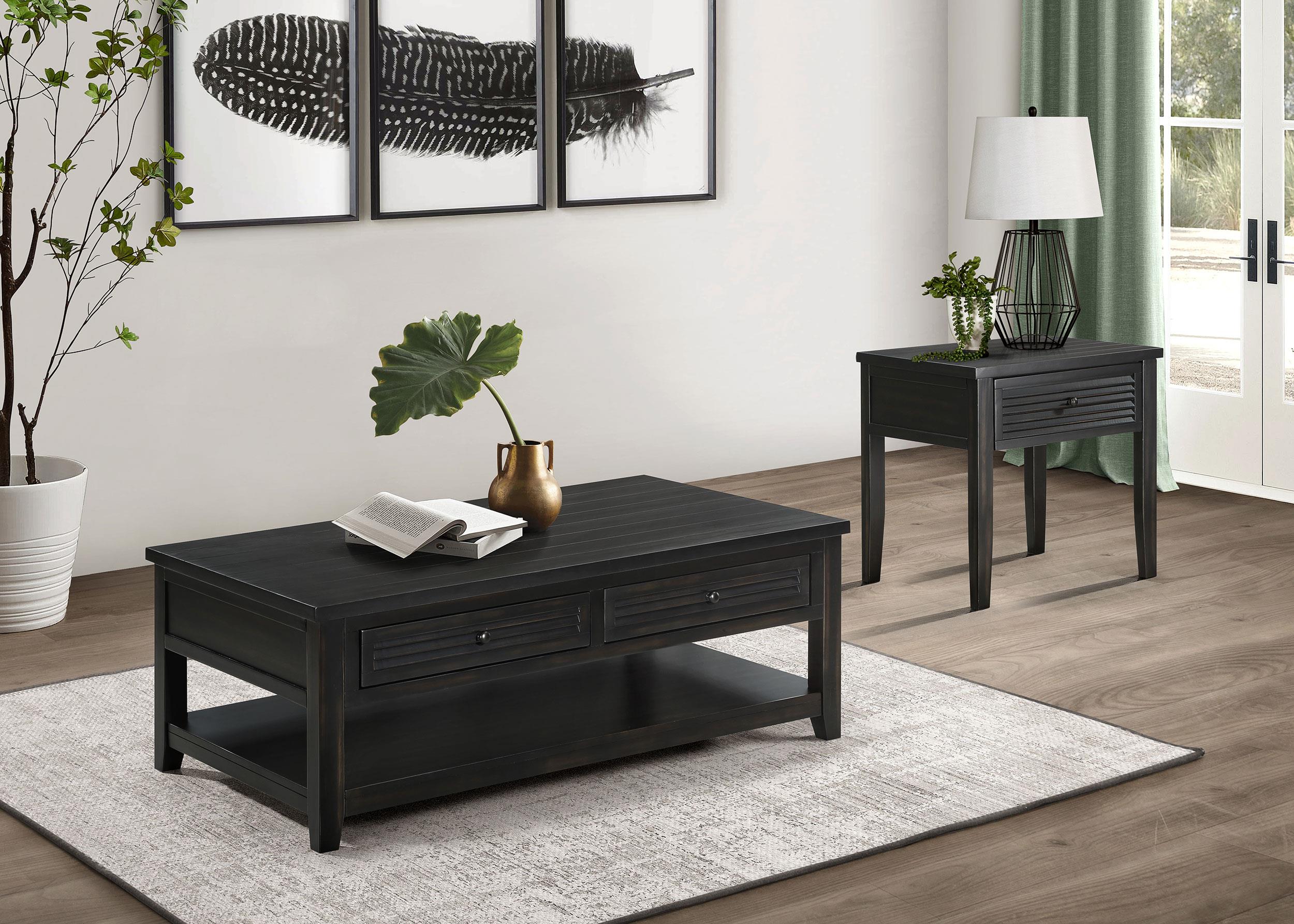 Concord Distressed Java 1-Drawer Square End Table - Image 7