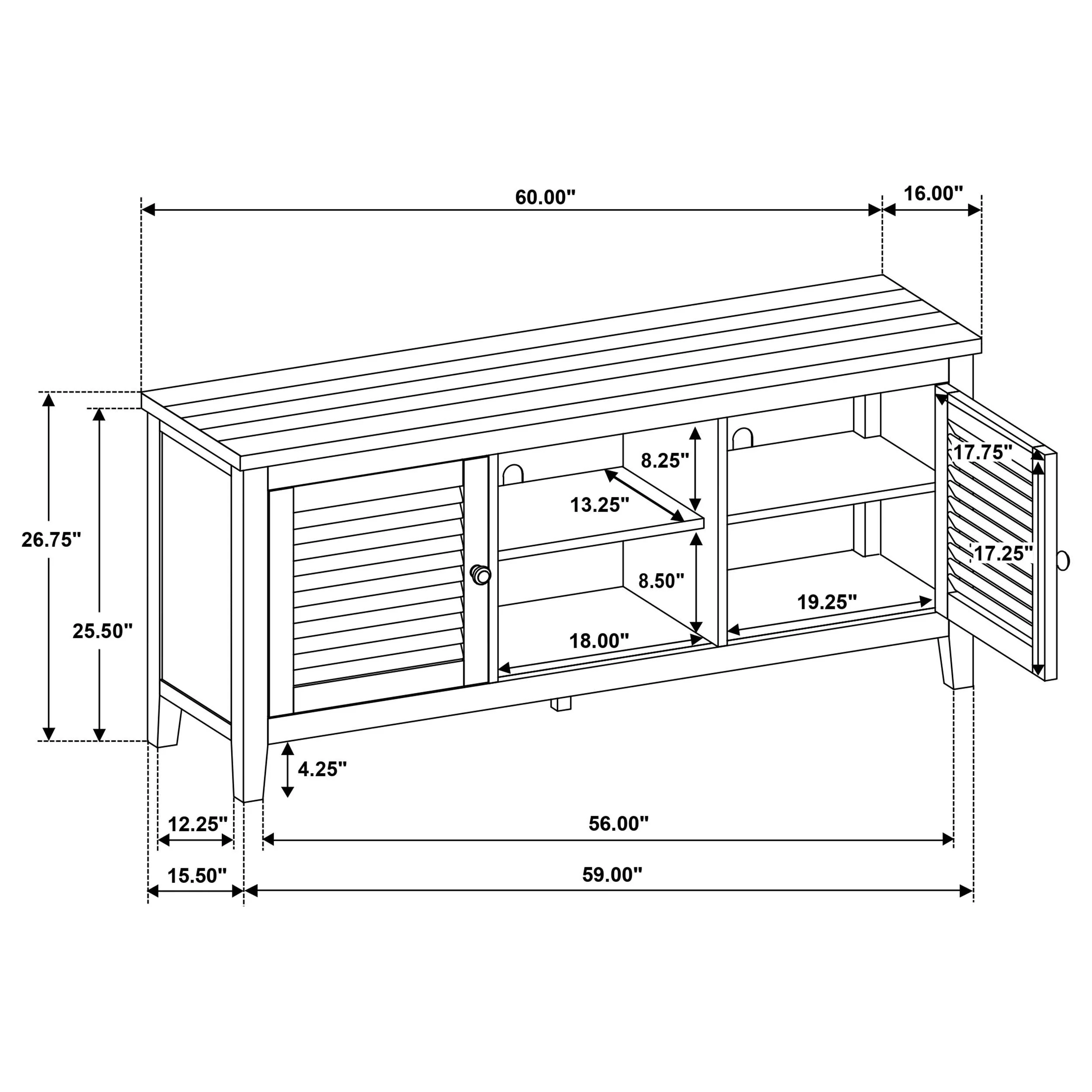 Concord Distressed Java 2-Door TV Stand Console - Image 13