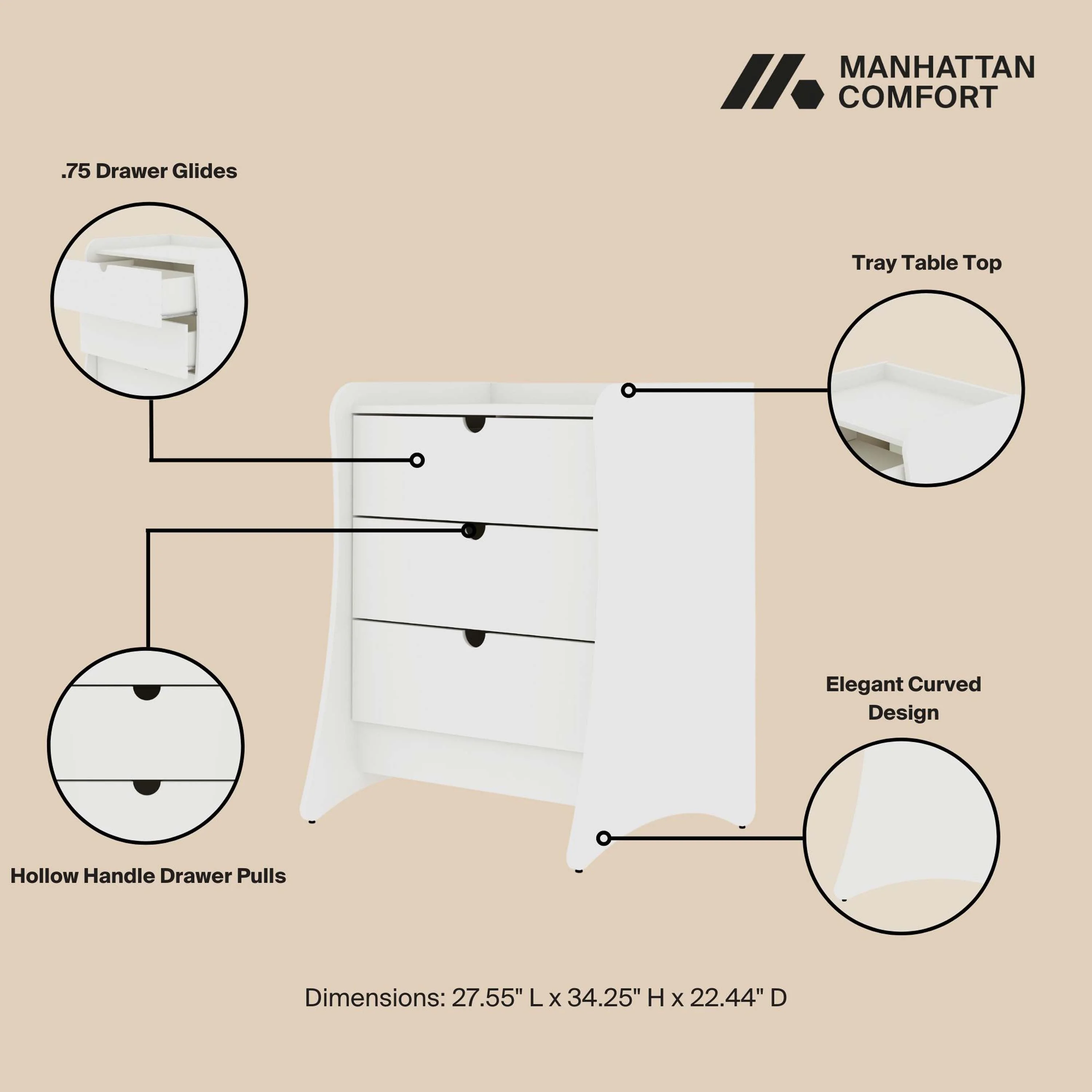Coney Dresser in White (set of 2) - Image 3
