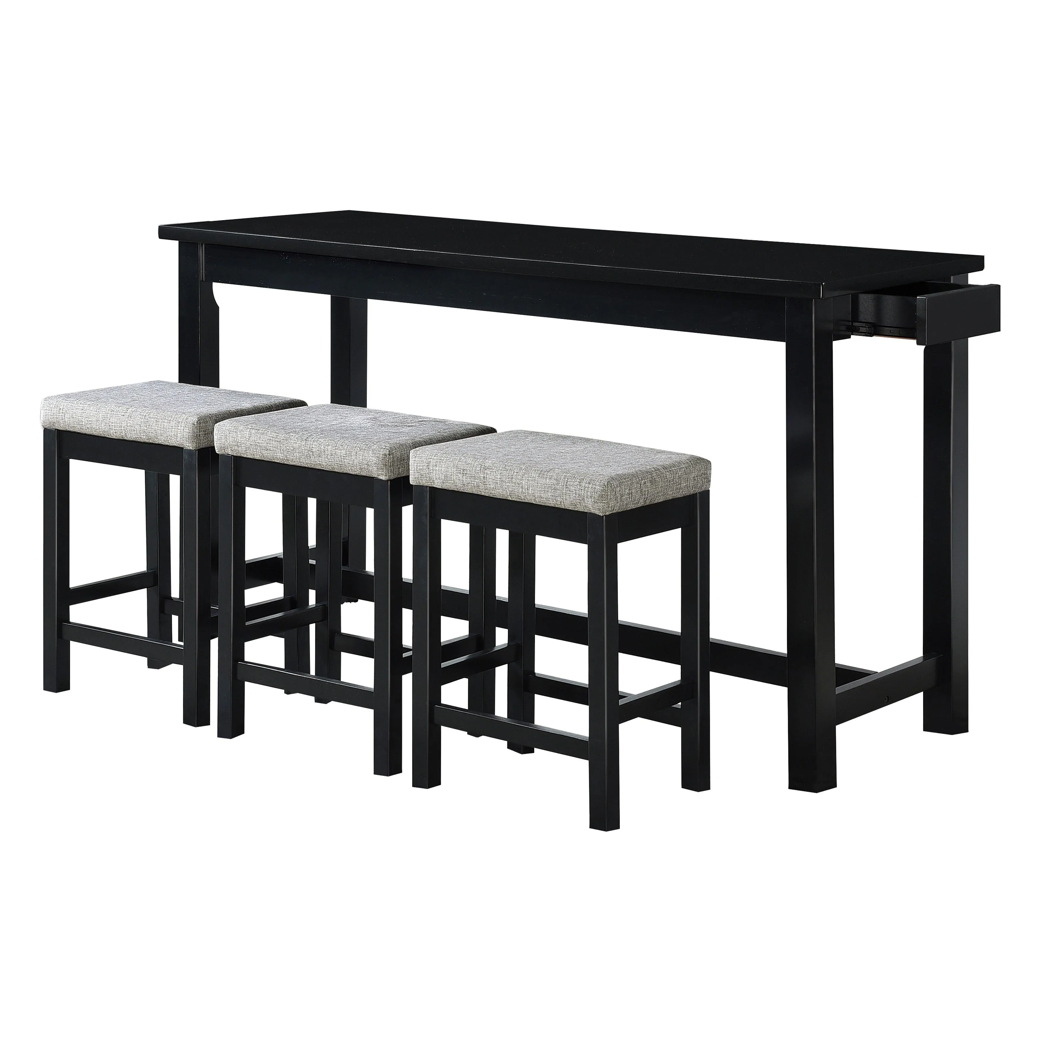 Connected Black 4-Piece Counter Height Set - Image 2