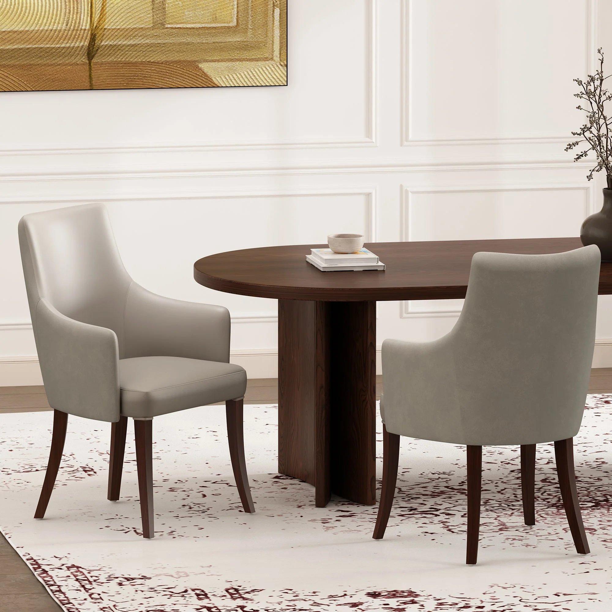 Connie Dining Armchair in Light Grey (set of 2) - Image 2