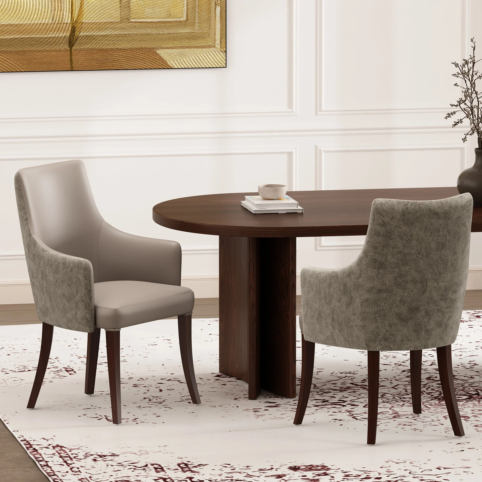 Connie Dining Armchair in Taupe (set of 2) - Image 2