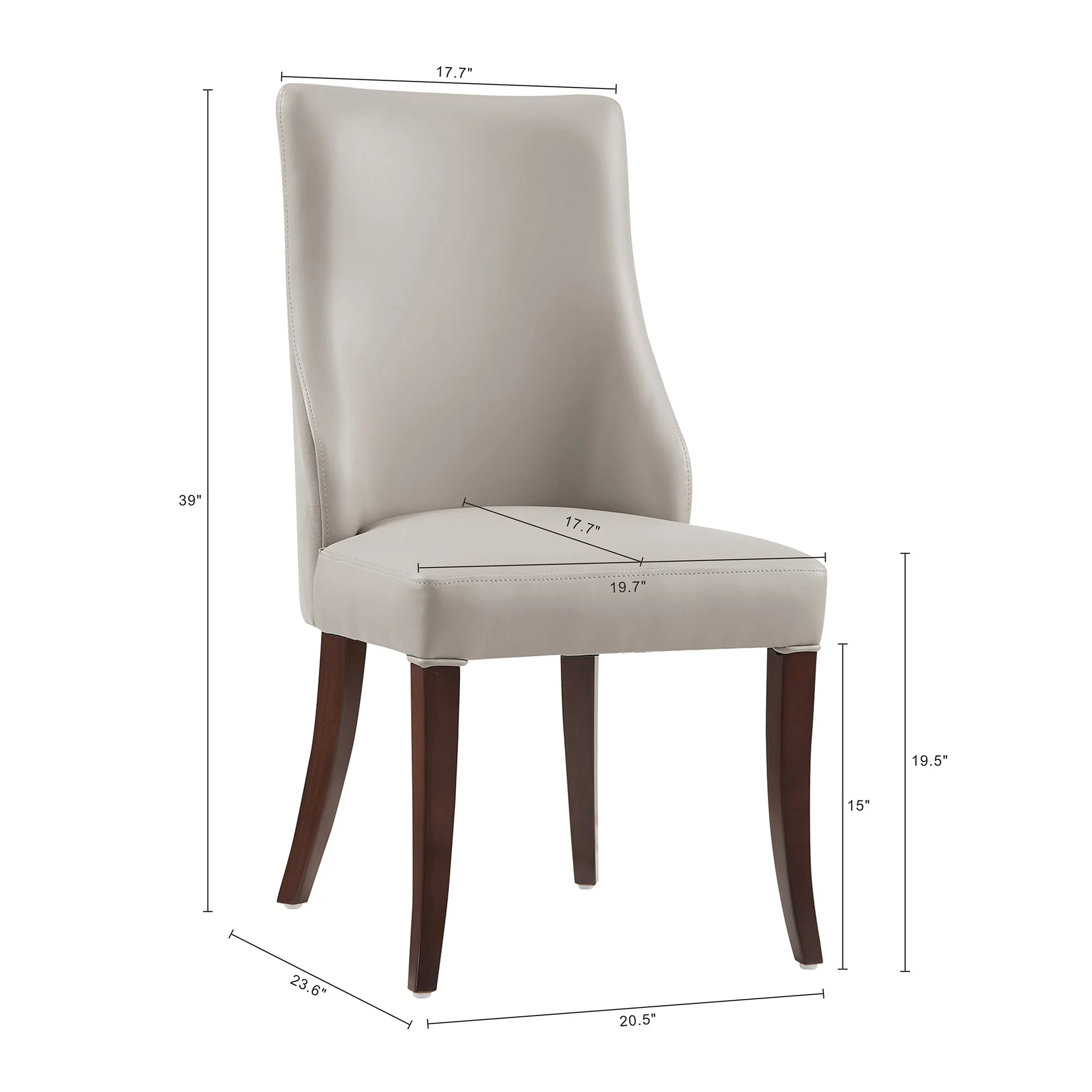 Connie Dining Chair in Light Grey (set of 4) - Image 3