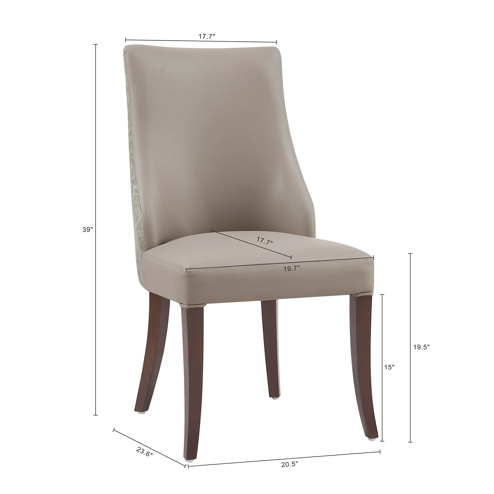 Connie Dining Chair in Taupe (set of 4) - Image 3
