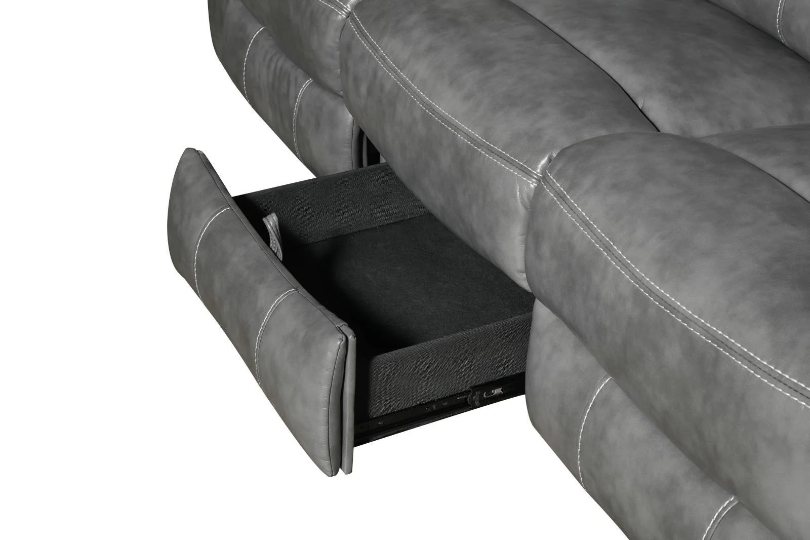 Conrad Gray Upholstered Motion Sofa Cool - Image 10