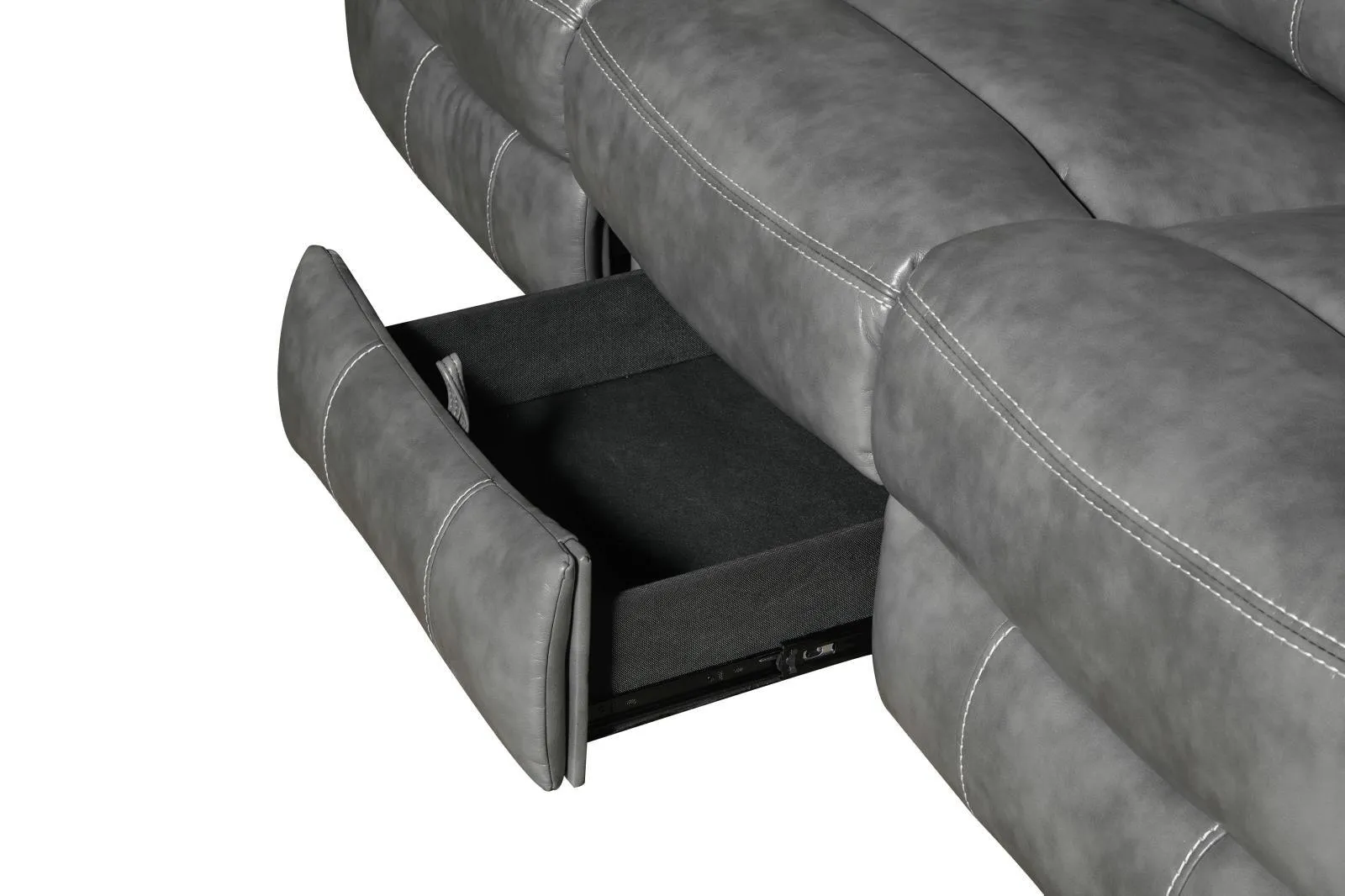 Conrad Grey 3-piece Upholstered Padded Arm Motion Sofa Set - Image 6