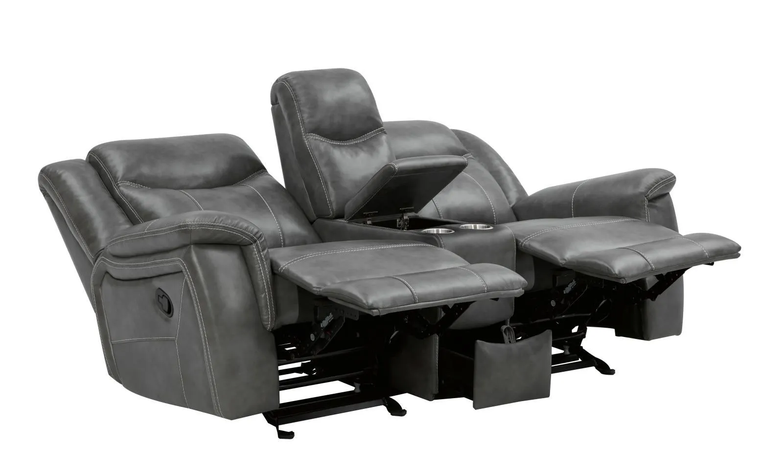 Conrad Grey 3-piece Upholstered Padded Arm Motion Sofa Set - Image 9