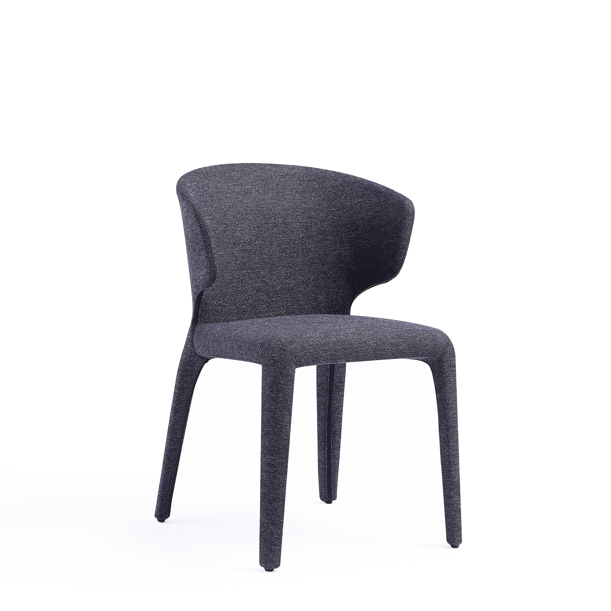 Conrad Woven Tweed Dining Chair in Black (set of 2) - Image 5