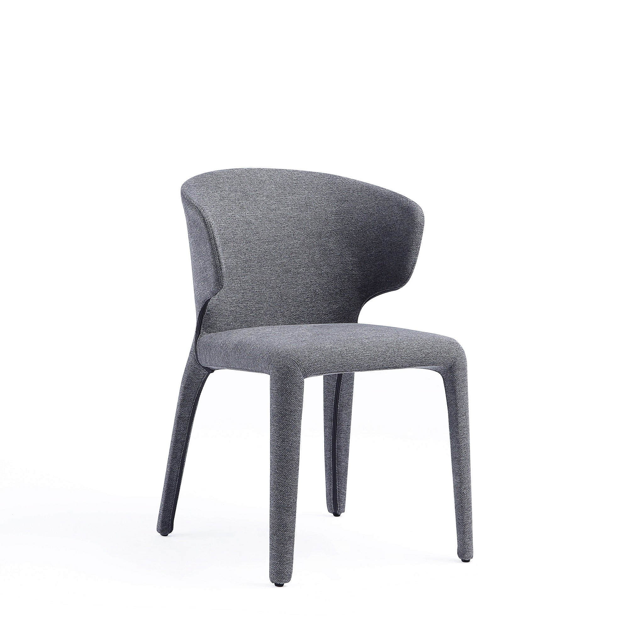 Conrad Woven Tweed Dining Chair in Grey (set of 4) - Image 5