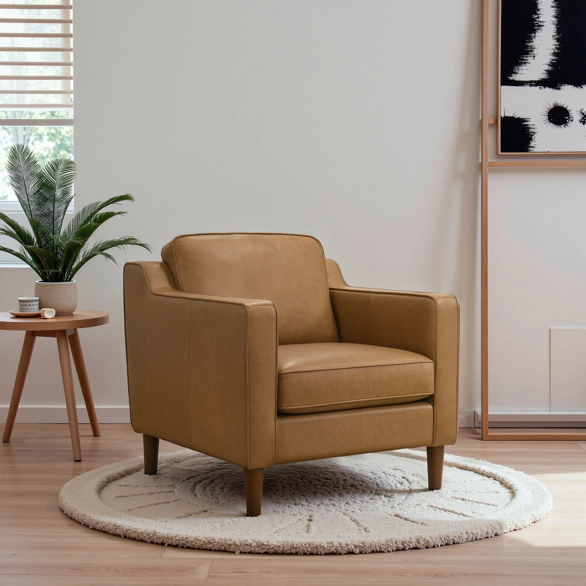 Cooper Tan Leather Lounge Chair - Image 2