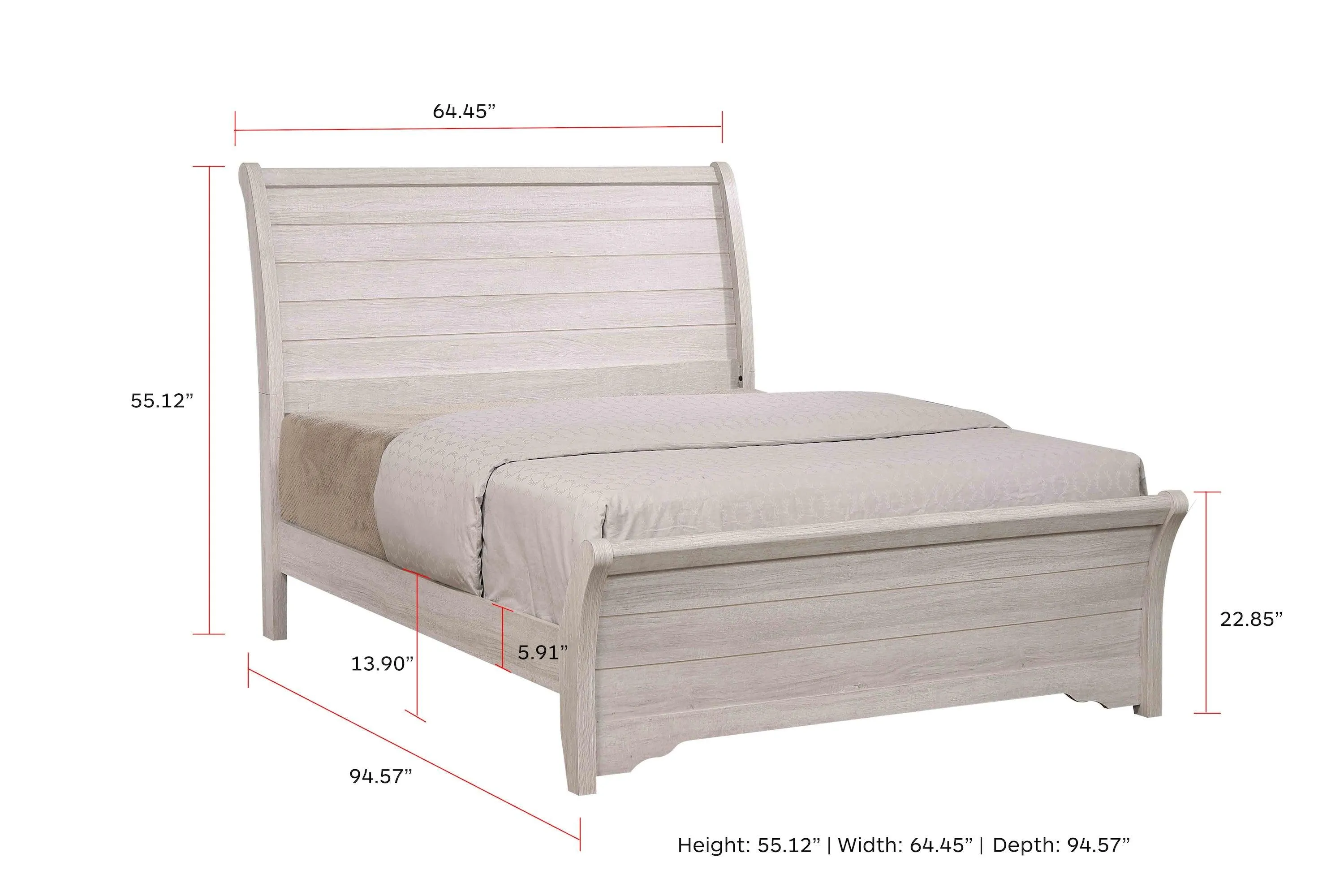 Coralee Chalk and Gray Queen Sleigh Bed - Image 4