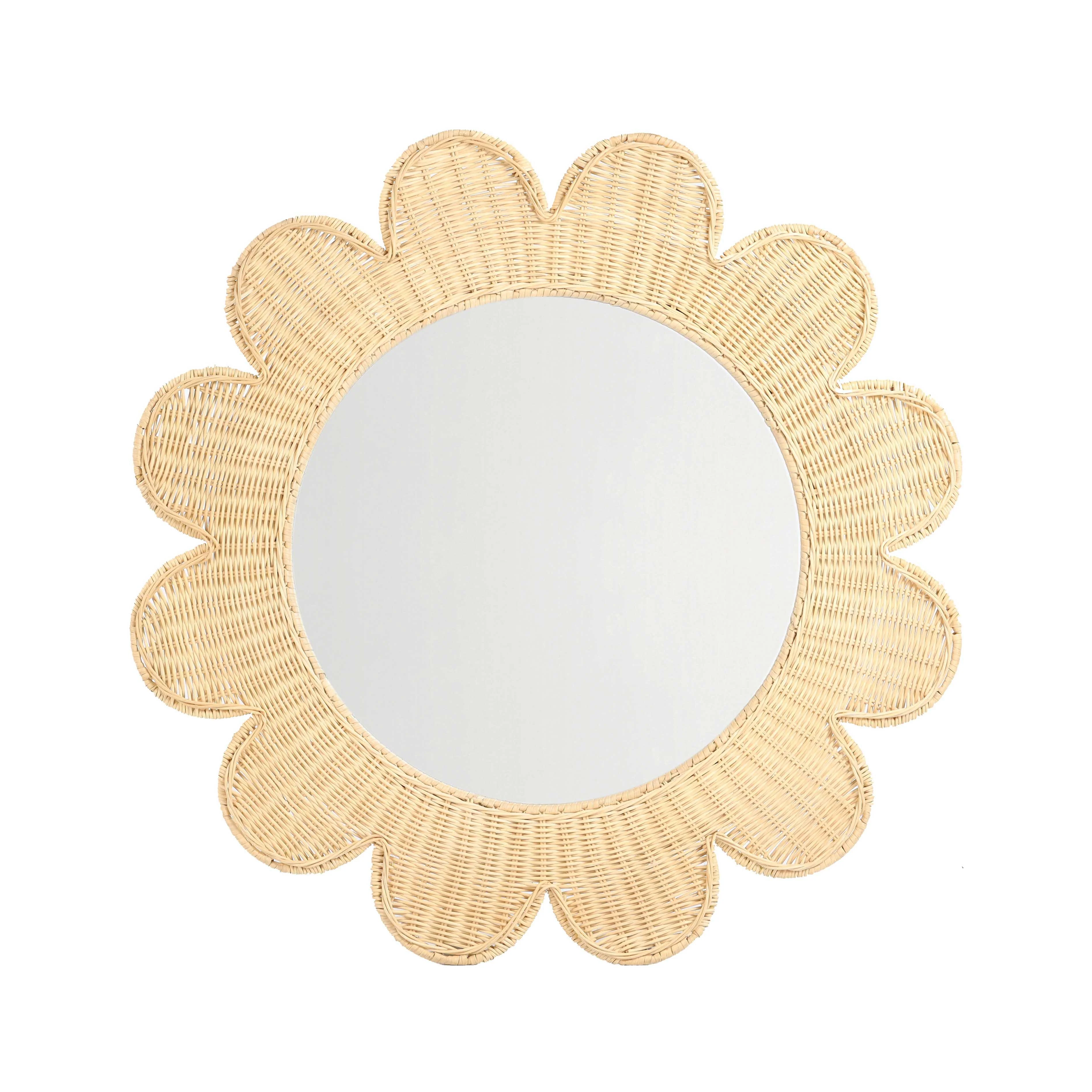 Coralie Rattan Round Mirror