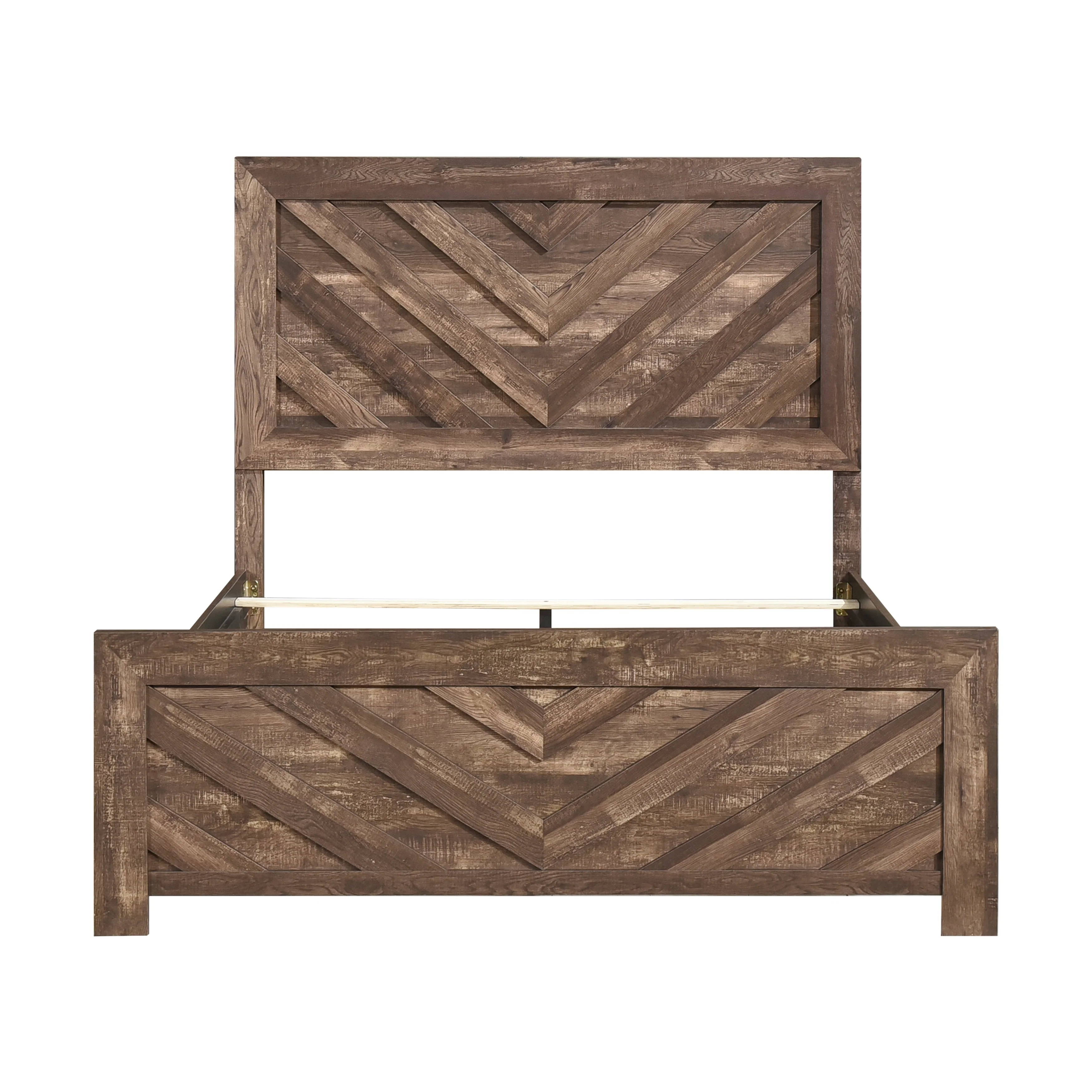 Corbin Brown Crossbuck Queen Panel Bed