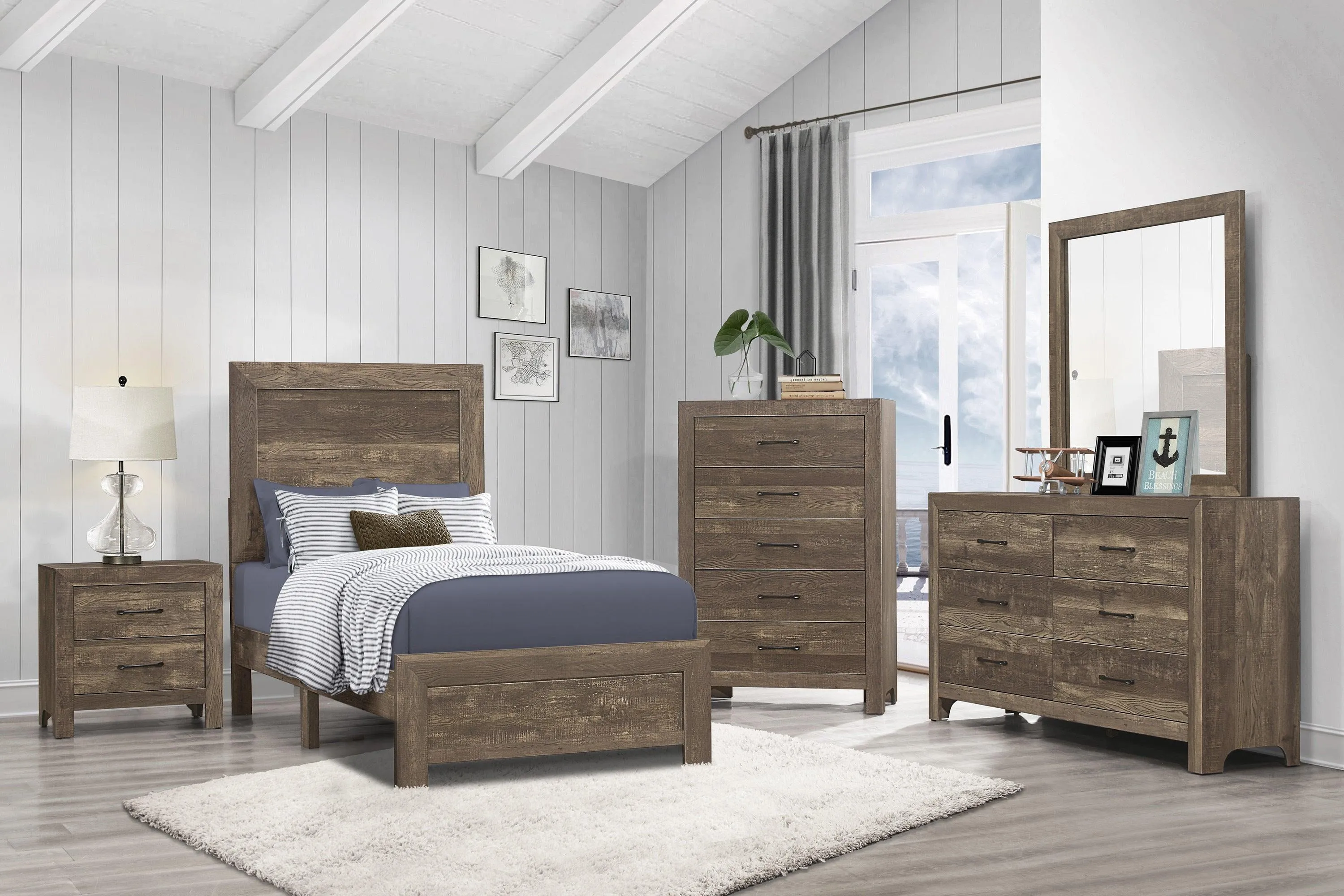 Corbin Brown Twin Panel Bed - Image 3