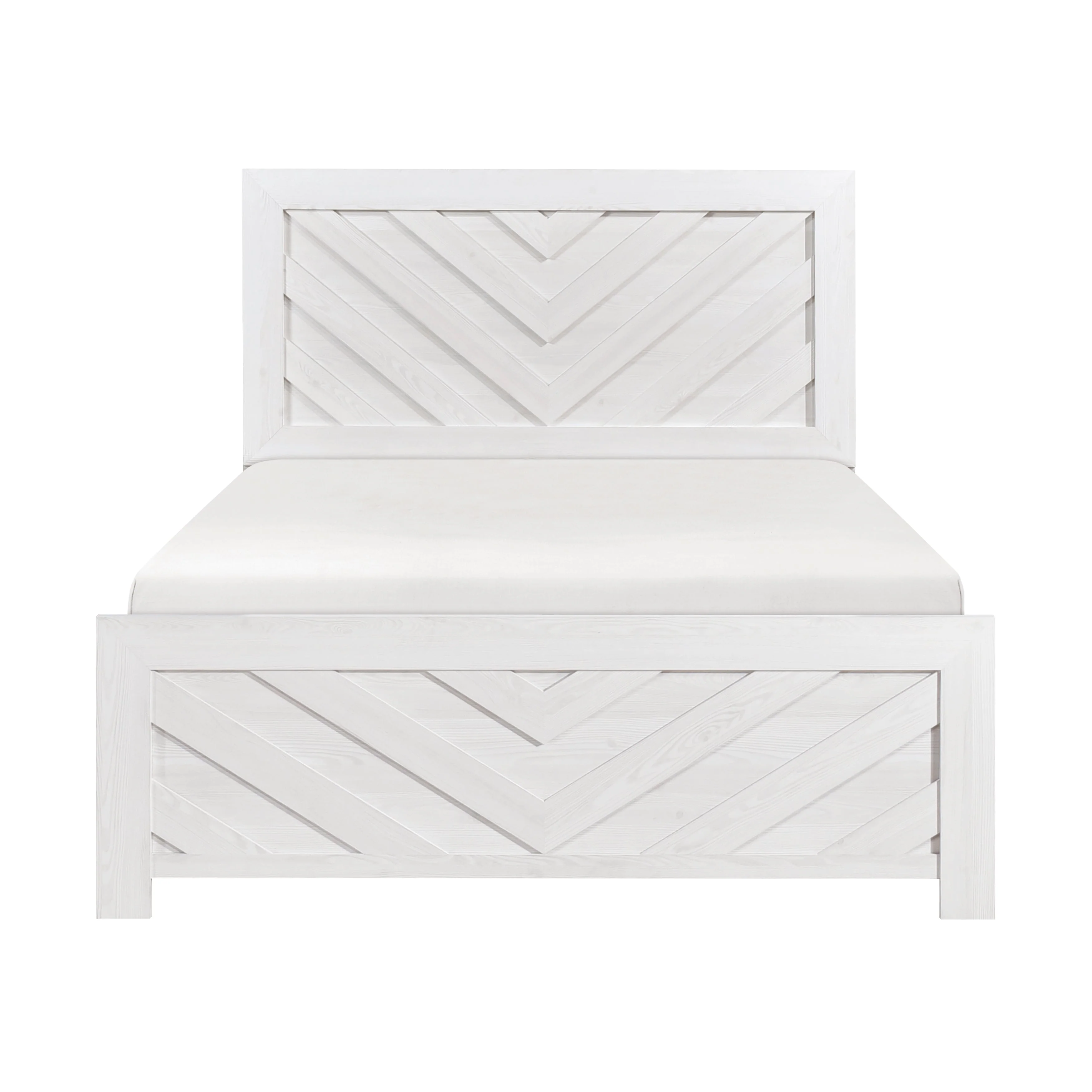 Corbin White Crossbuck Full Panel Bed