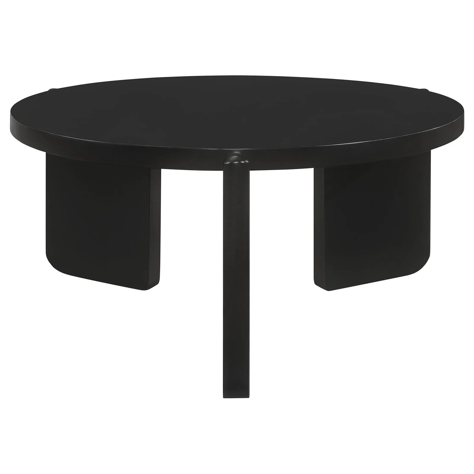 Cordova Round Solid Wood Coffee Table Black - Image 3