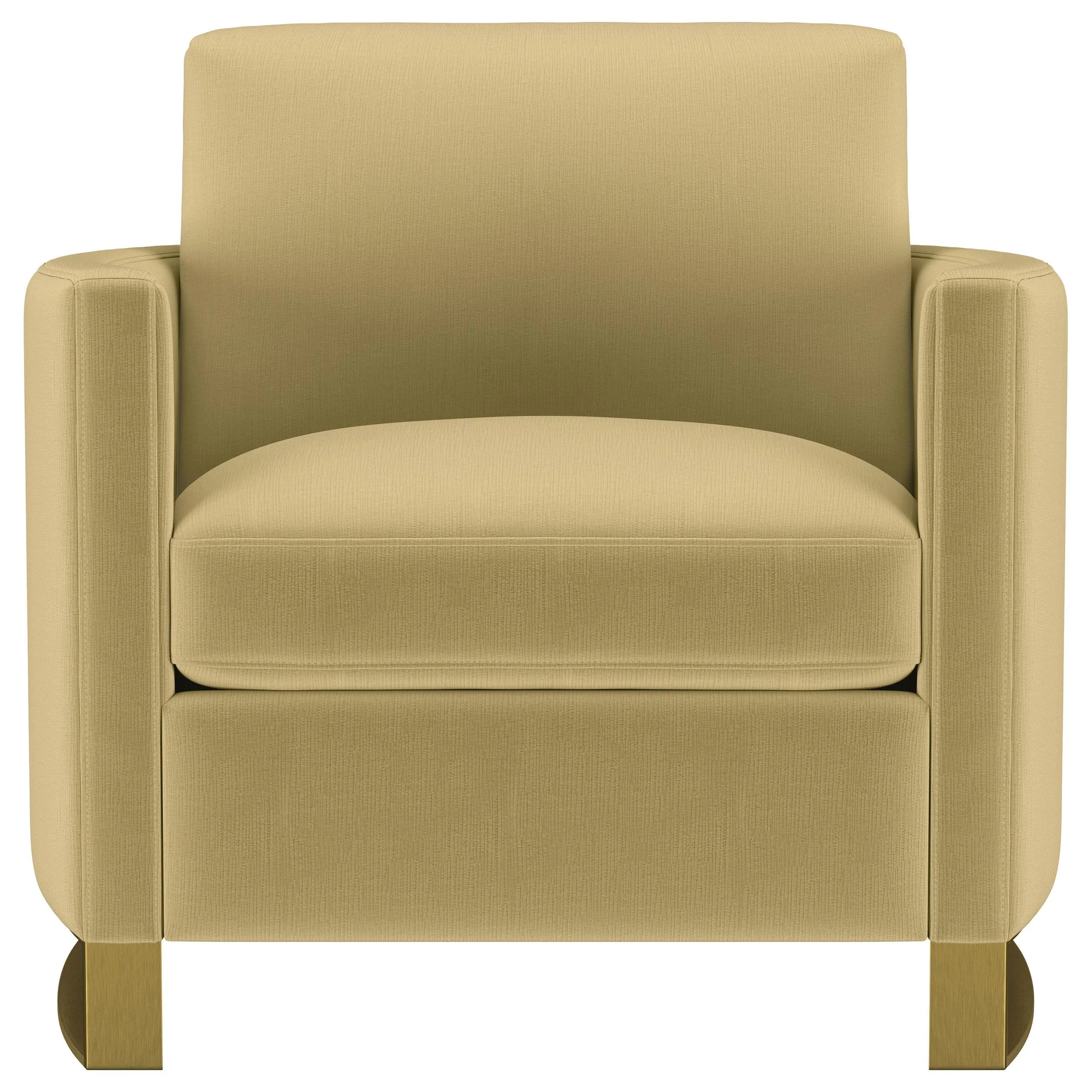 Corliss Camel Velvet Curved Track Arm Chair - Image 2