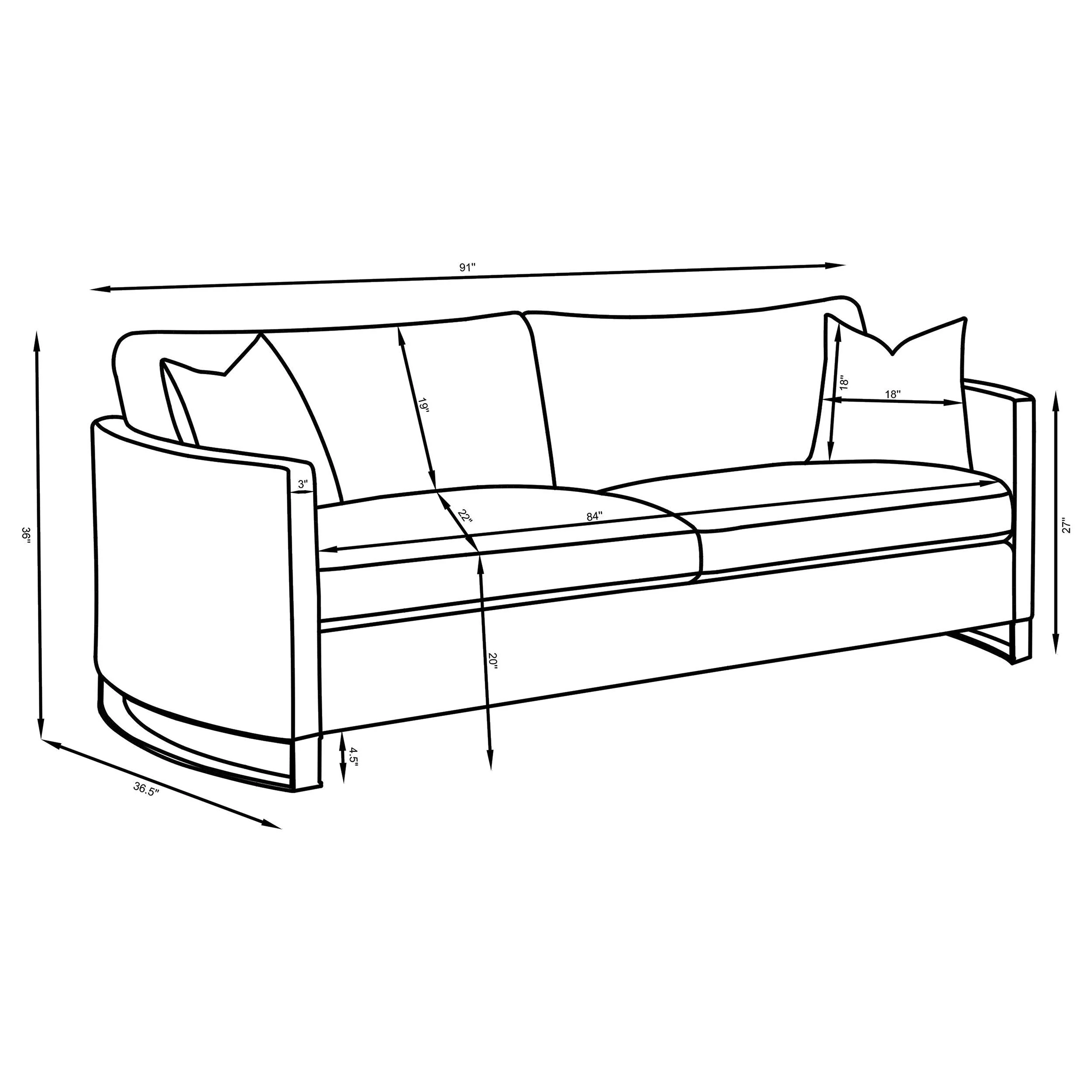 Corliss Upholstered Curved Track Arm Sofa Camel - Image 12