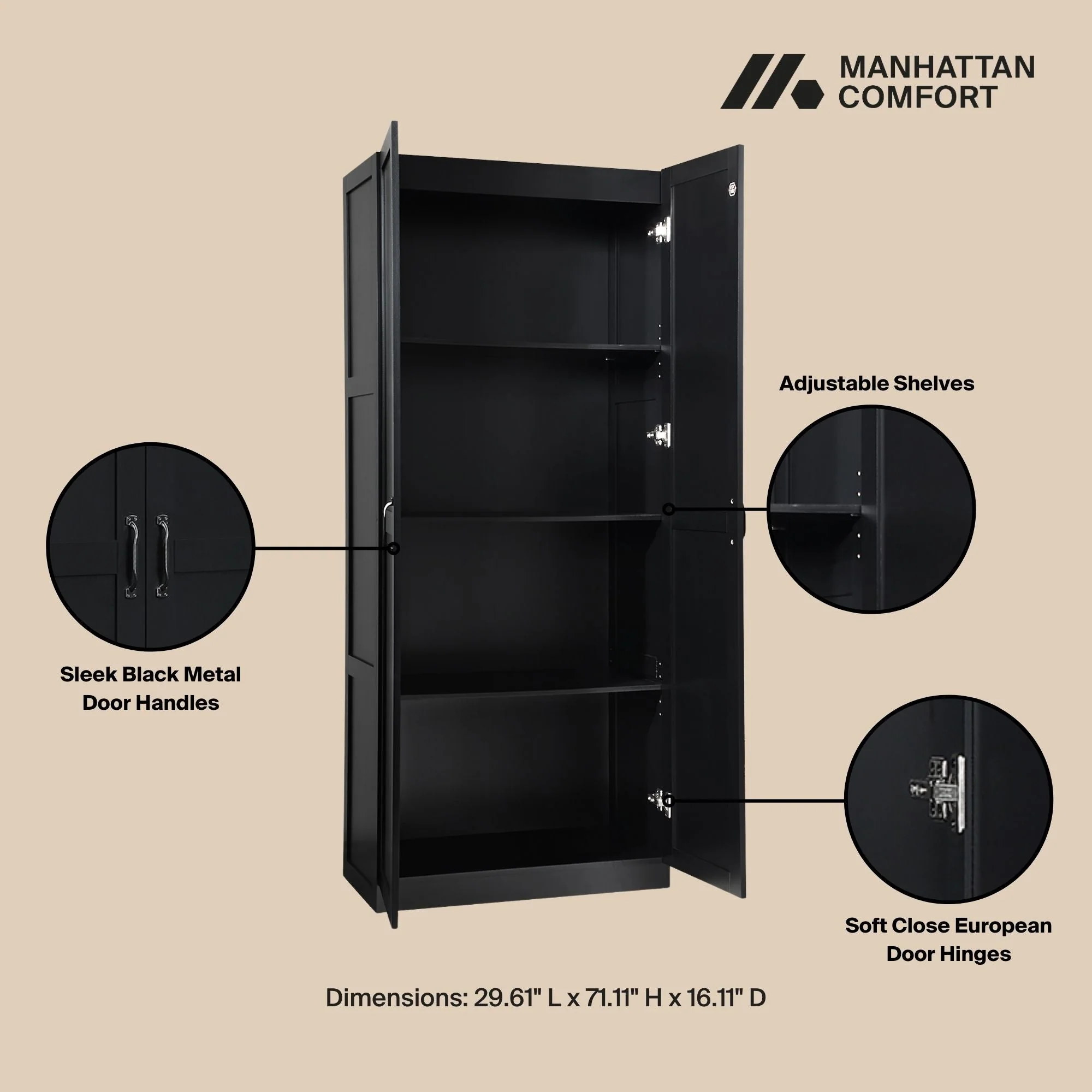 Cornelia Storage Closet 2.0 in Black - Image 4