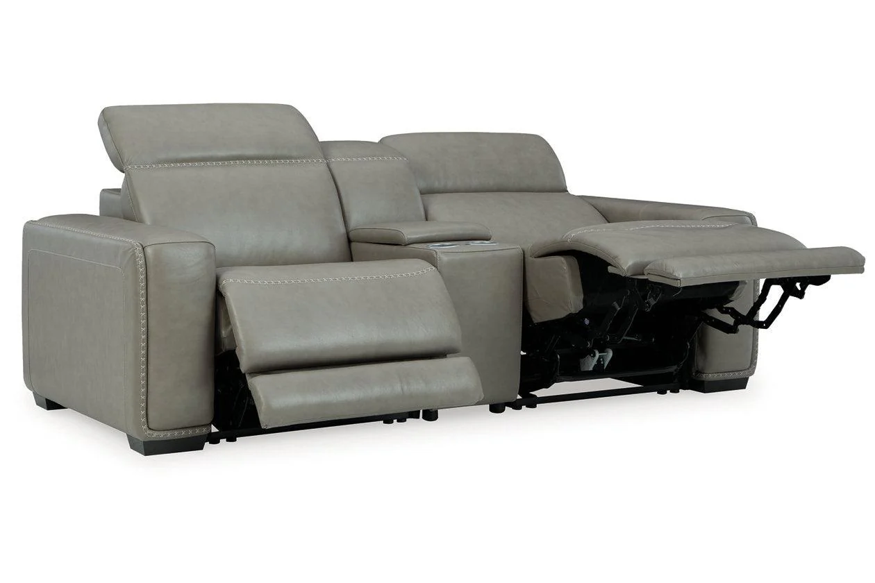 Correze Gray 3-Piece Power Reclining Sectional Loveseat - Image 2