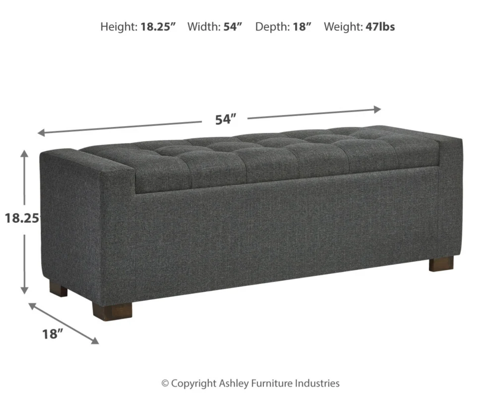Cortwell Gray Storage Bench - Image 6