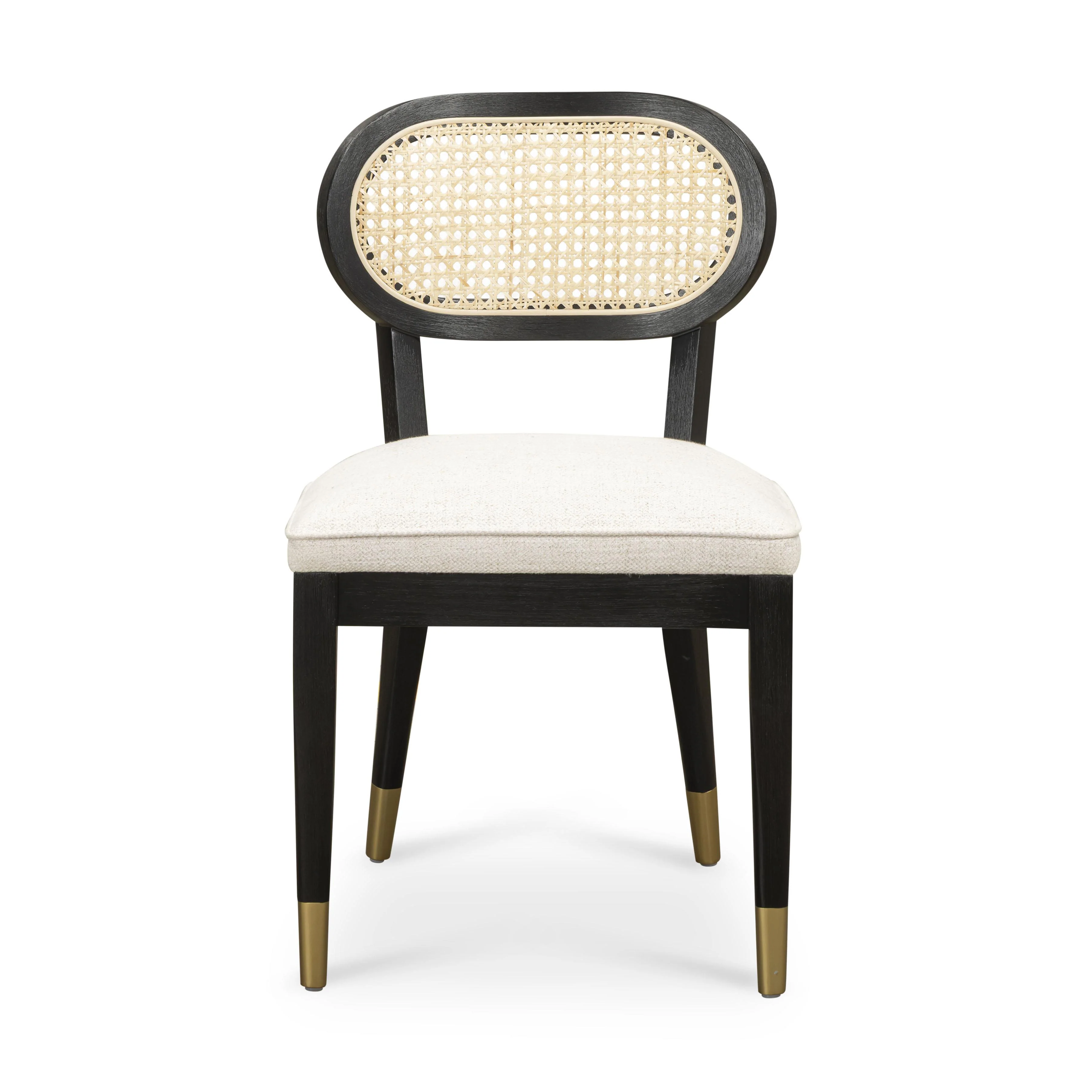 Cosette Black Dining Chair in Cream Performance Linen - Image 3