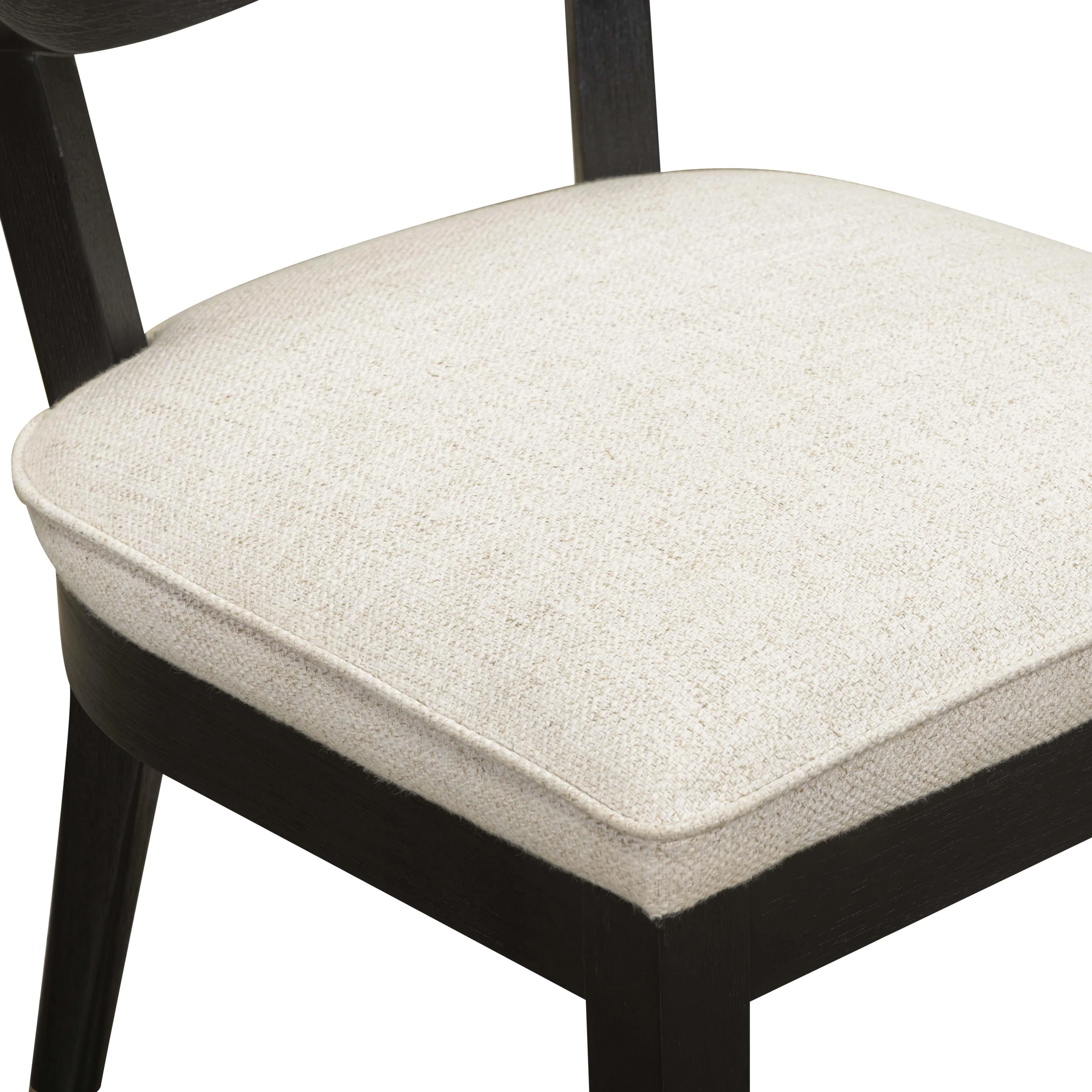 Cosette Black Dining Chair in Cream Performance Linen - Image 7