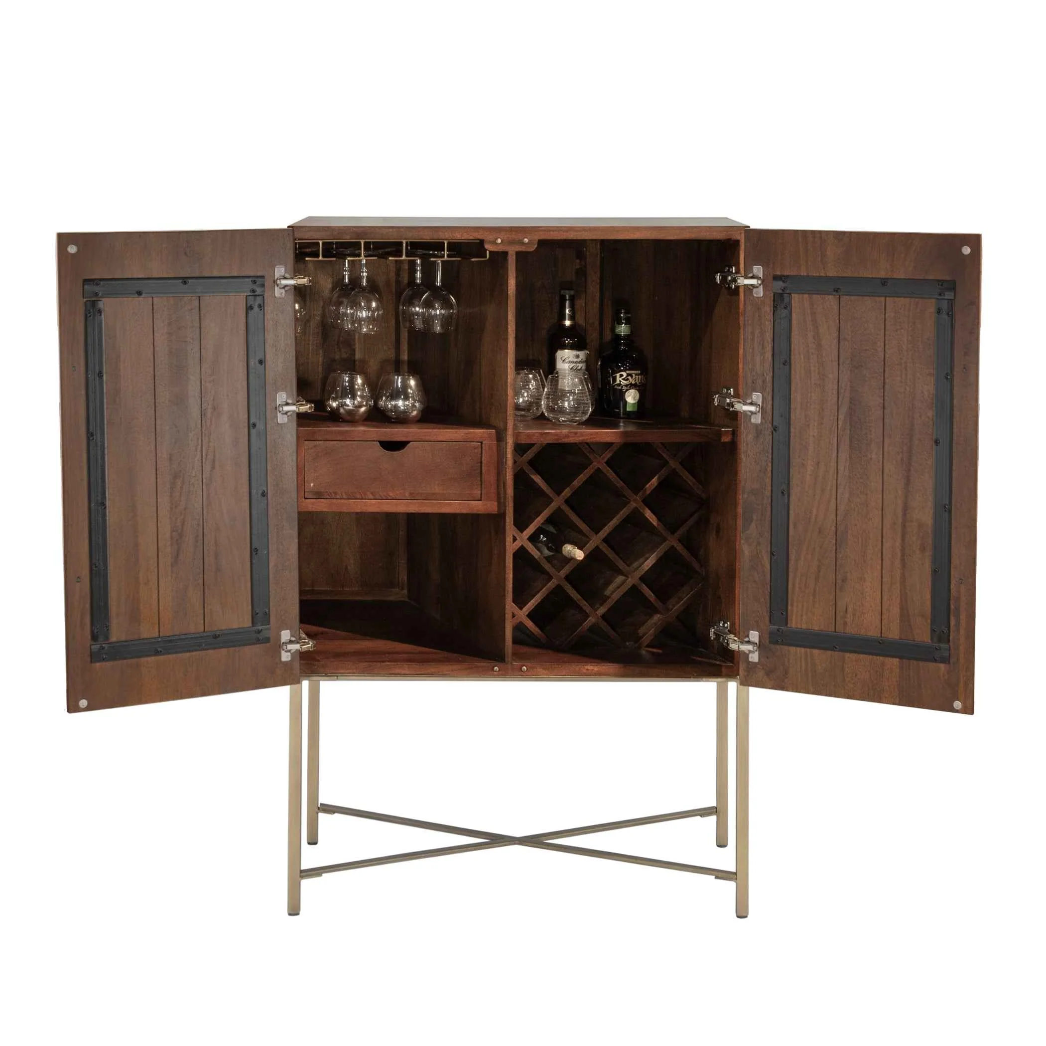 Cosmopolitan 39" Bar Cabinet in Honey Brown - Image 4