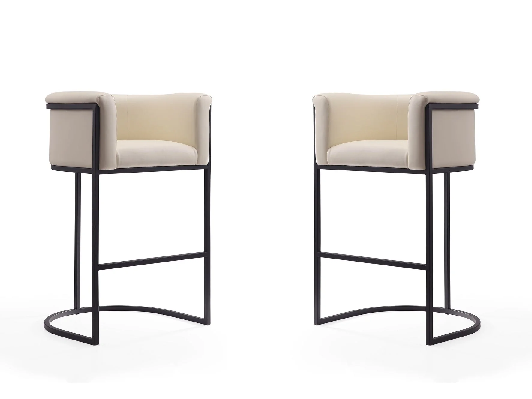 Cosmopolitan Barstool in Cream and Black (set of 2)
