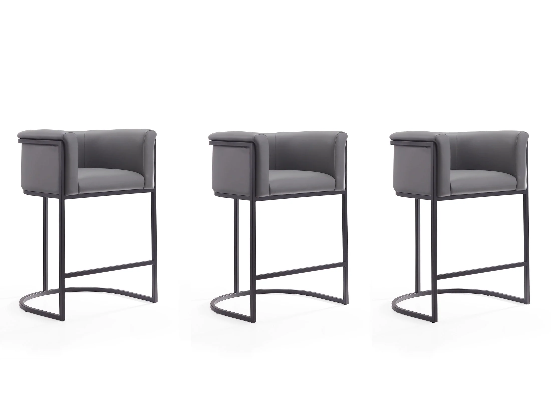 Cosmopolitan Counter Stool in Grey and Black (set of 3)