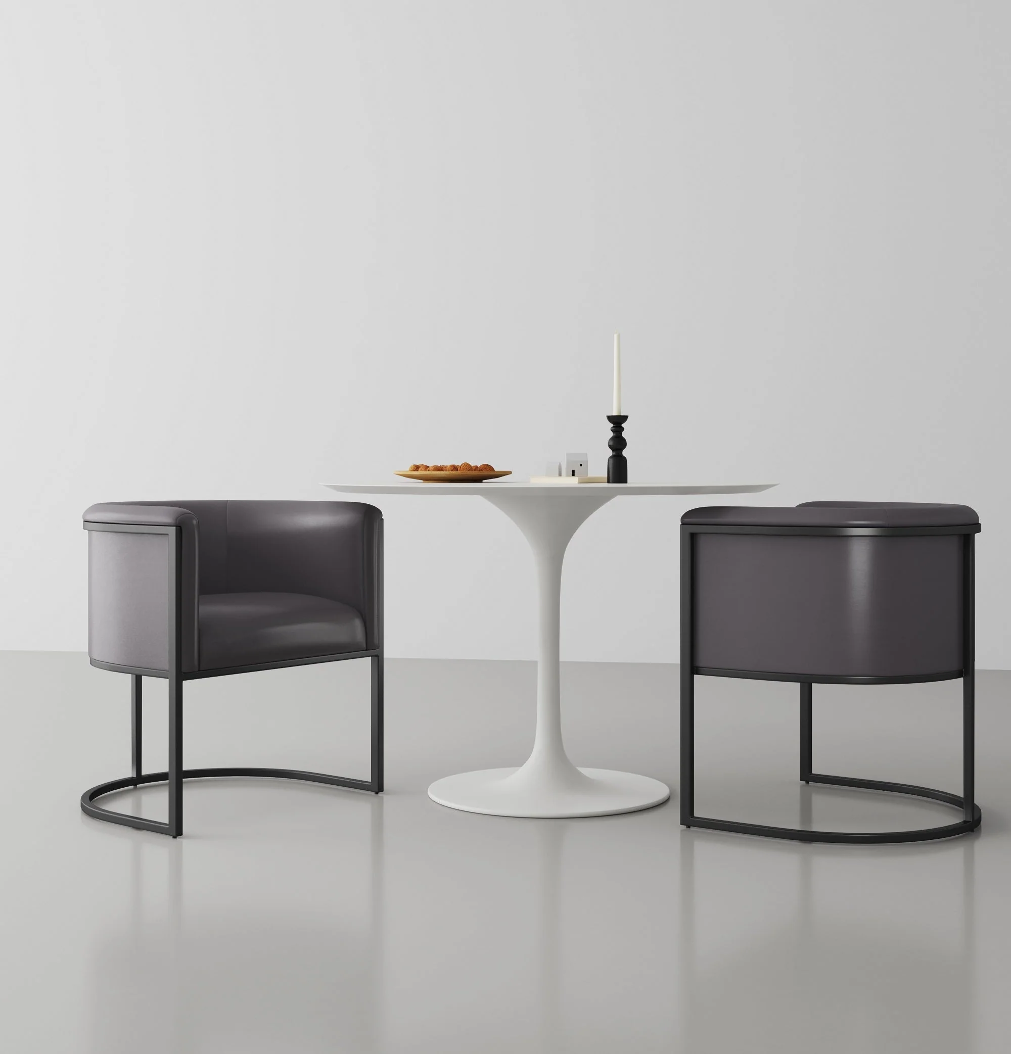 Cosmopolitan Dining Chair in Pebble and Black (set of 2) - Image 2