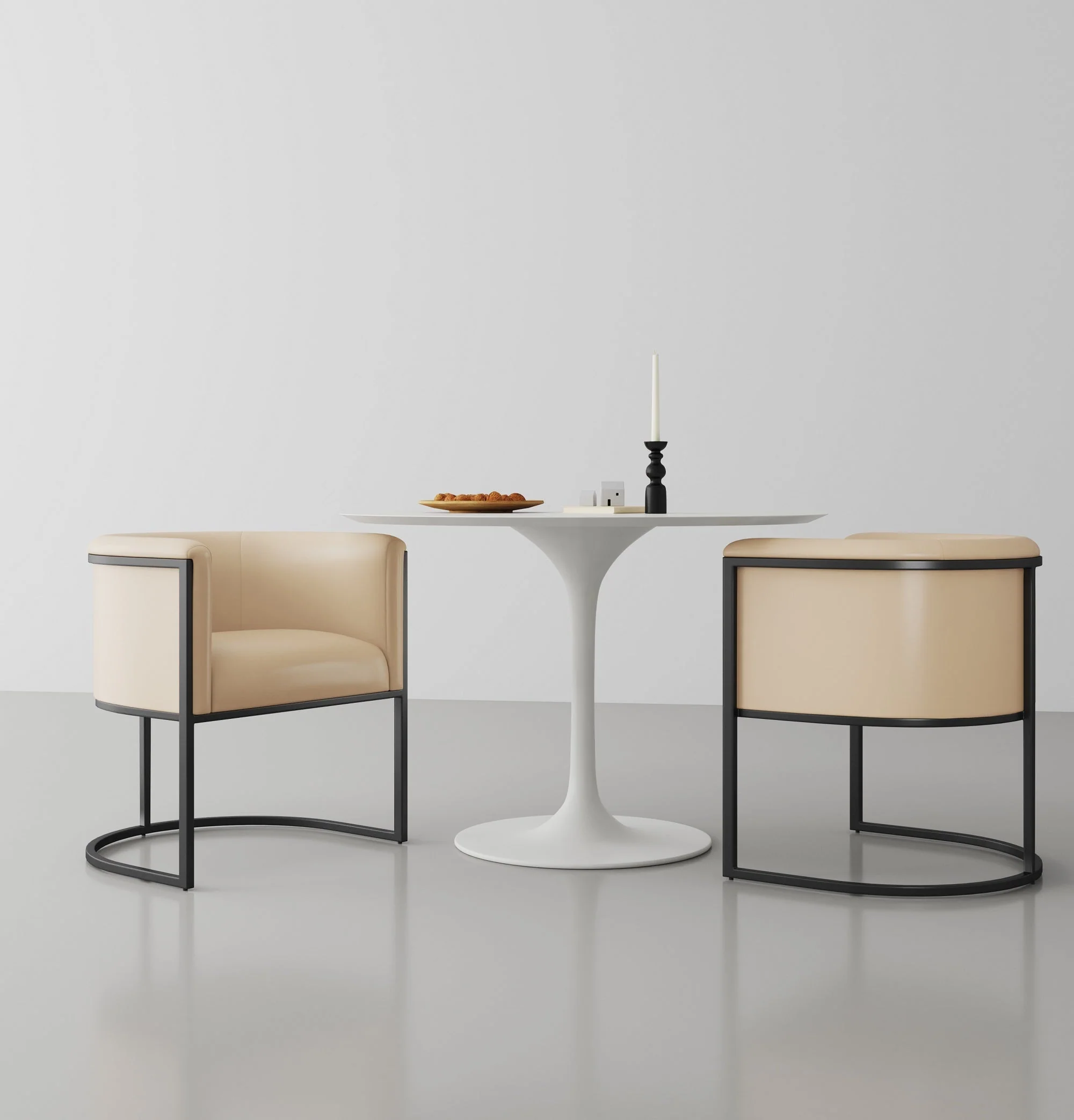 Cosmopolitan Dining Chair in Tan and Black - Image 2